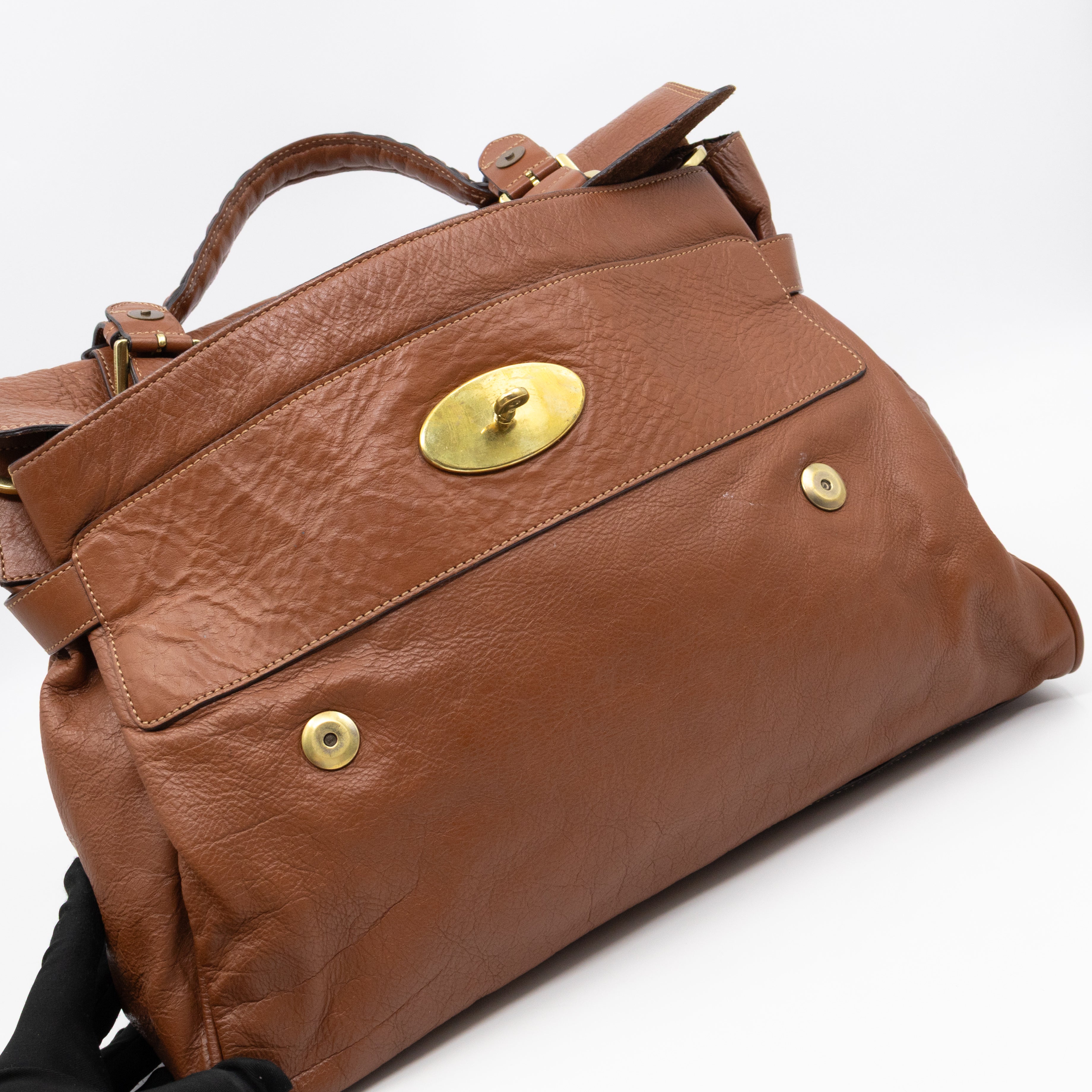 Oversized Alexa Brown Leather
