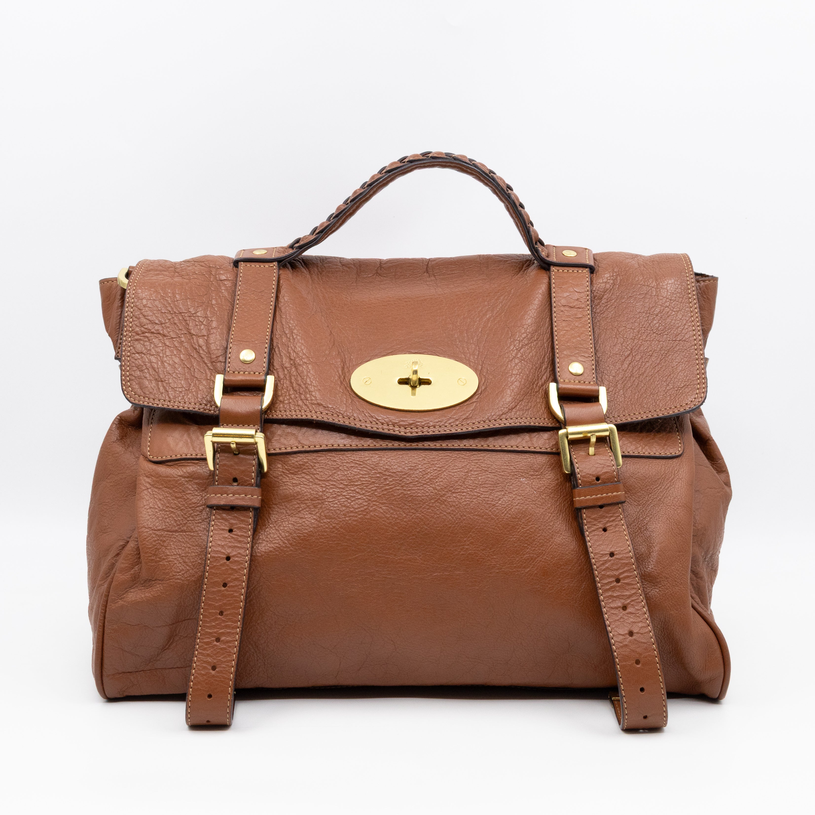 Oversized Alexa Brown Leather