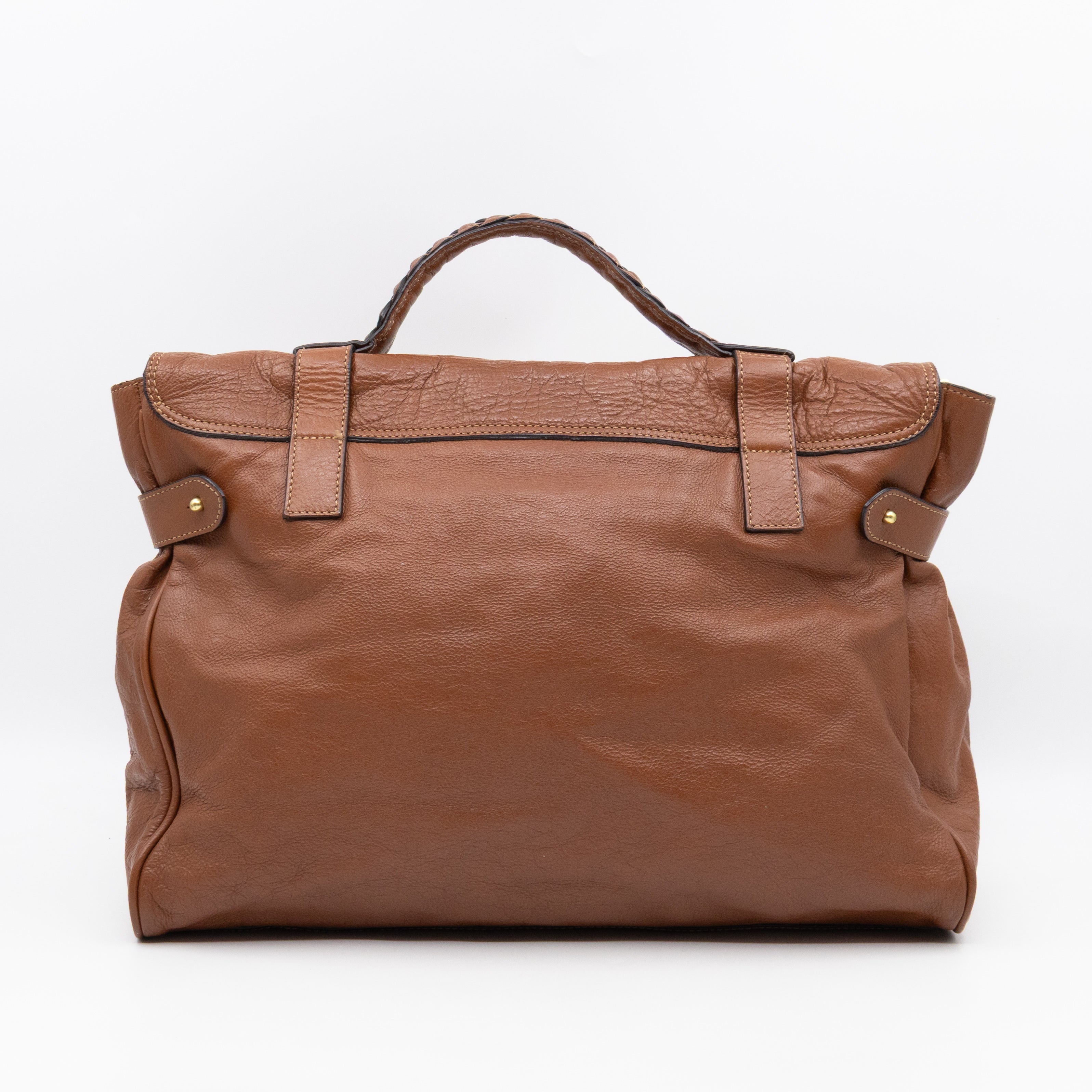 Oversized Alexa Brown Leather
