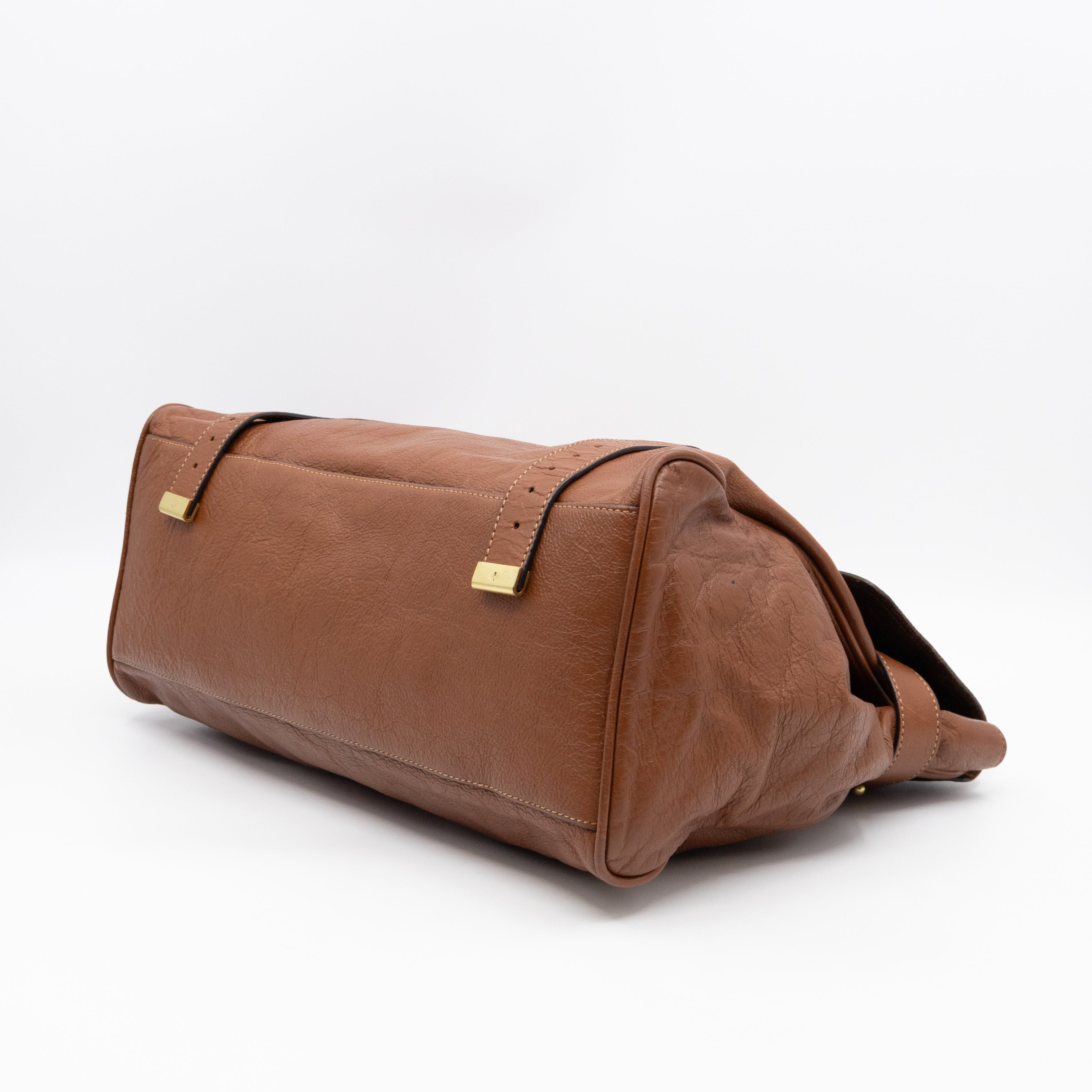 Oversized Alexa Brown Leather