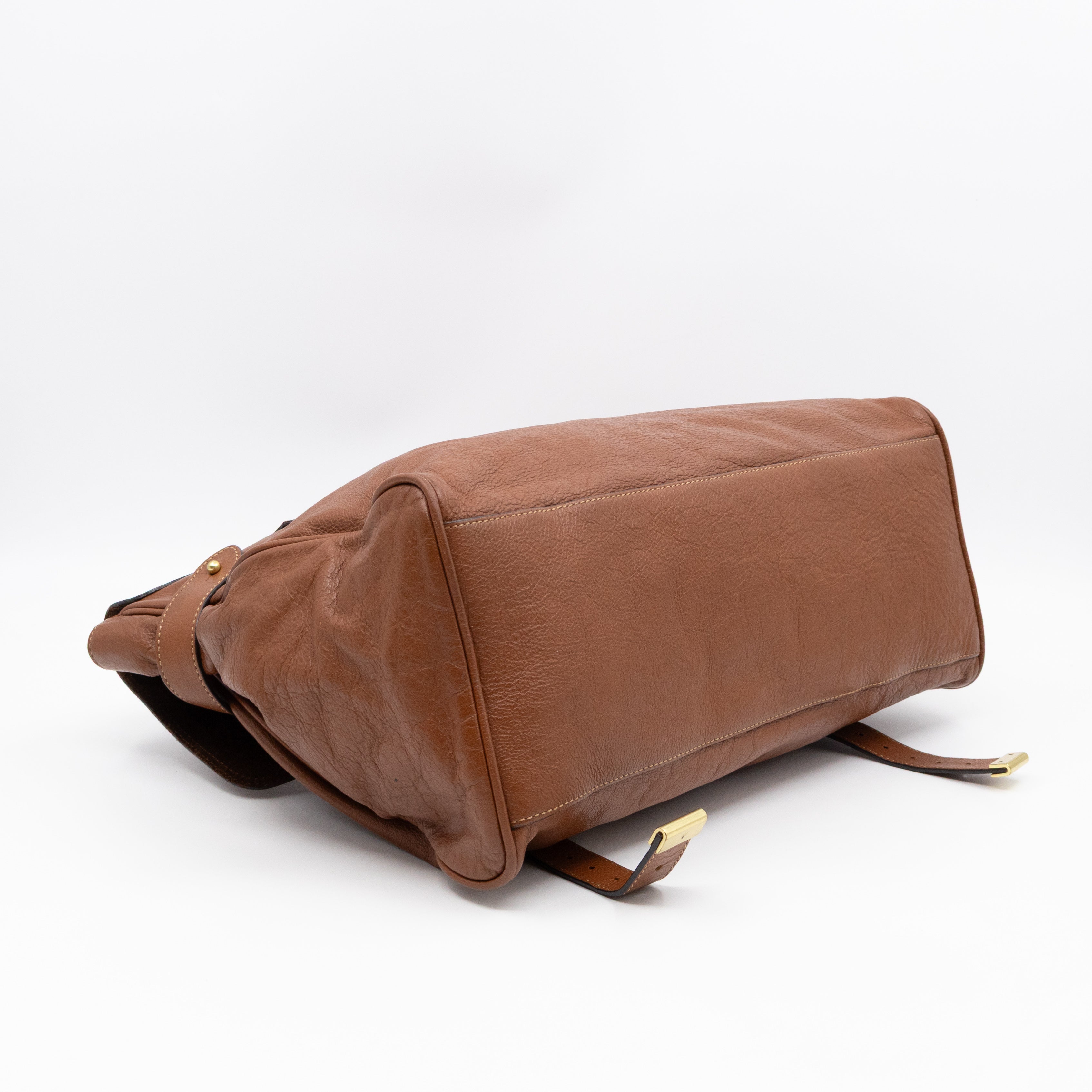 Oversized Alexa Brown Leather