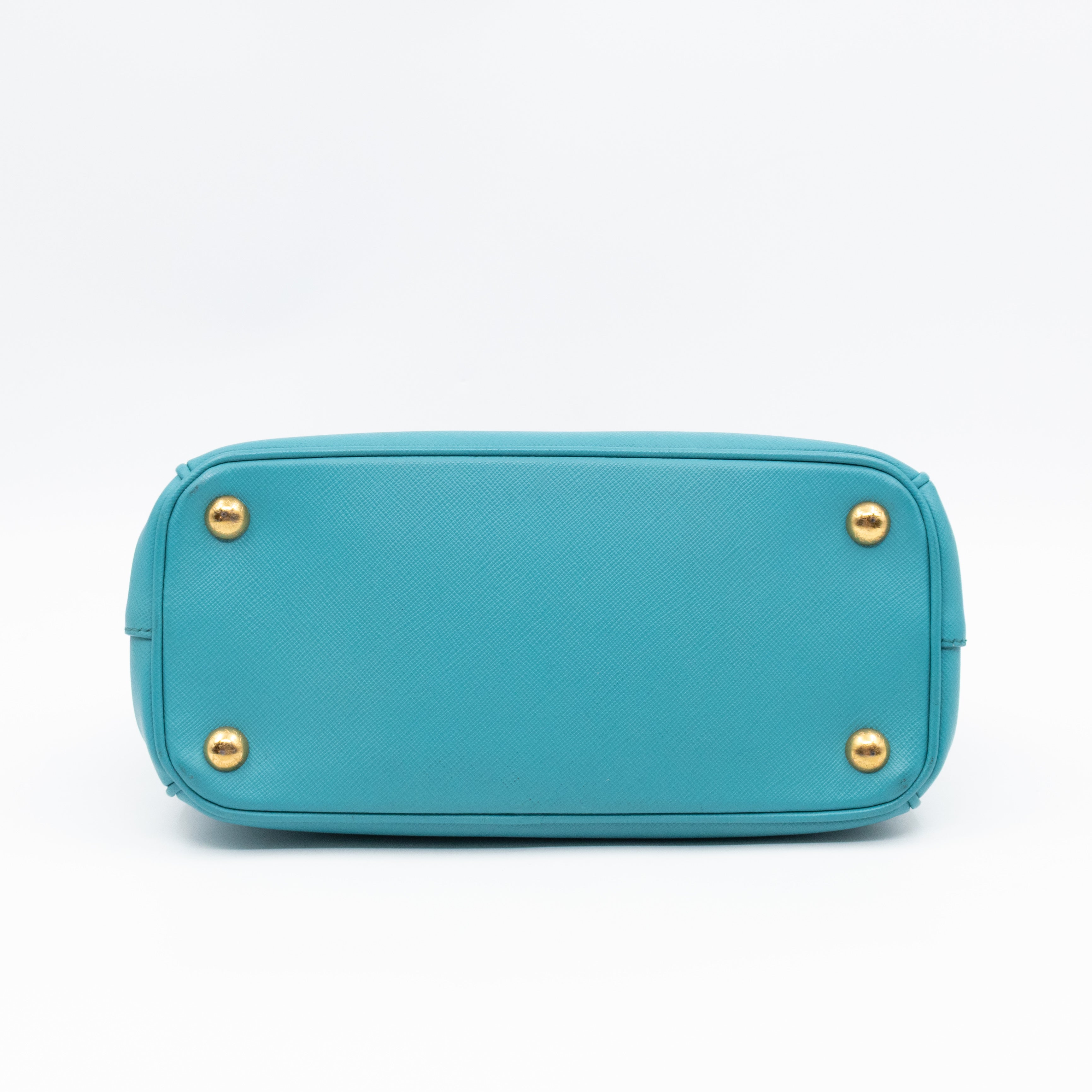 Galleria Mini Double Zip Turquoise Saffiano
