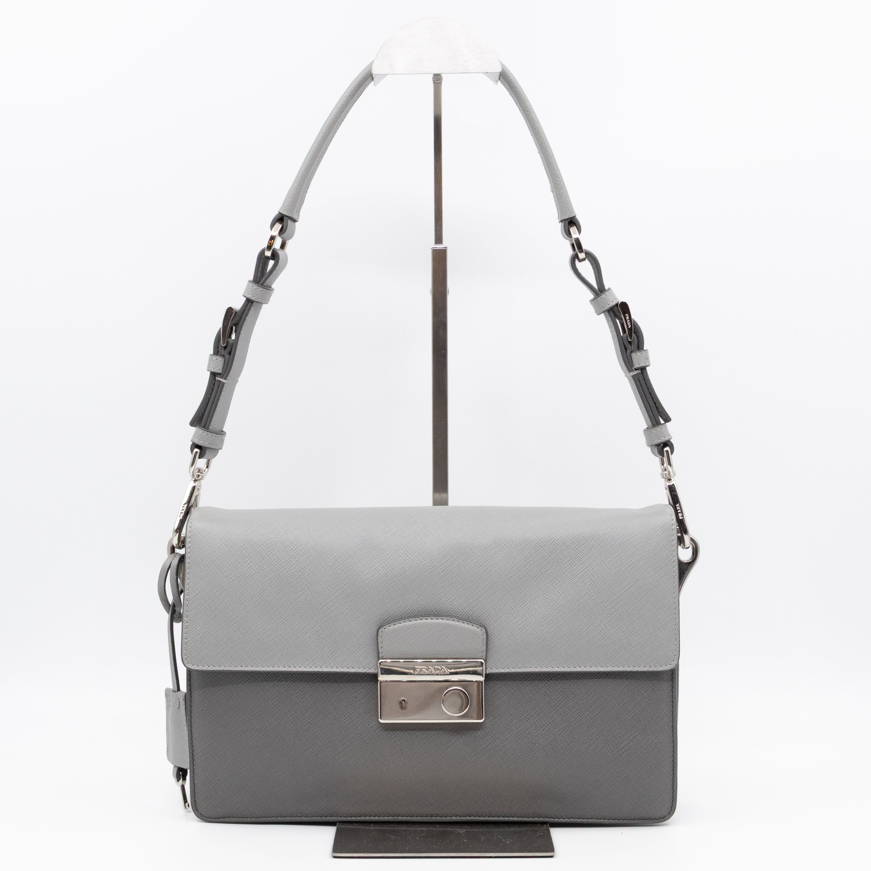 Sound Lock Shoulder Bag Marmo Soft Saffiano Leather