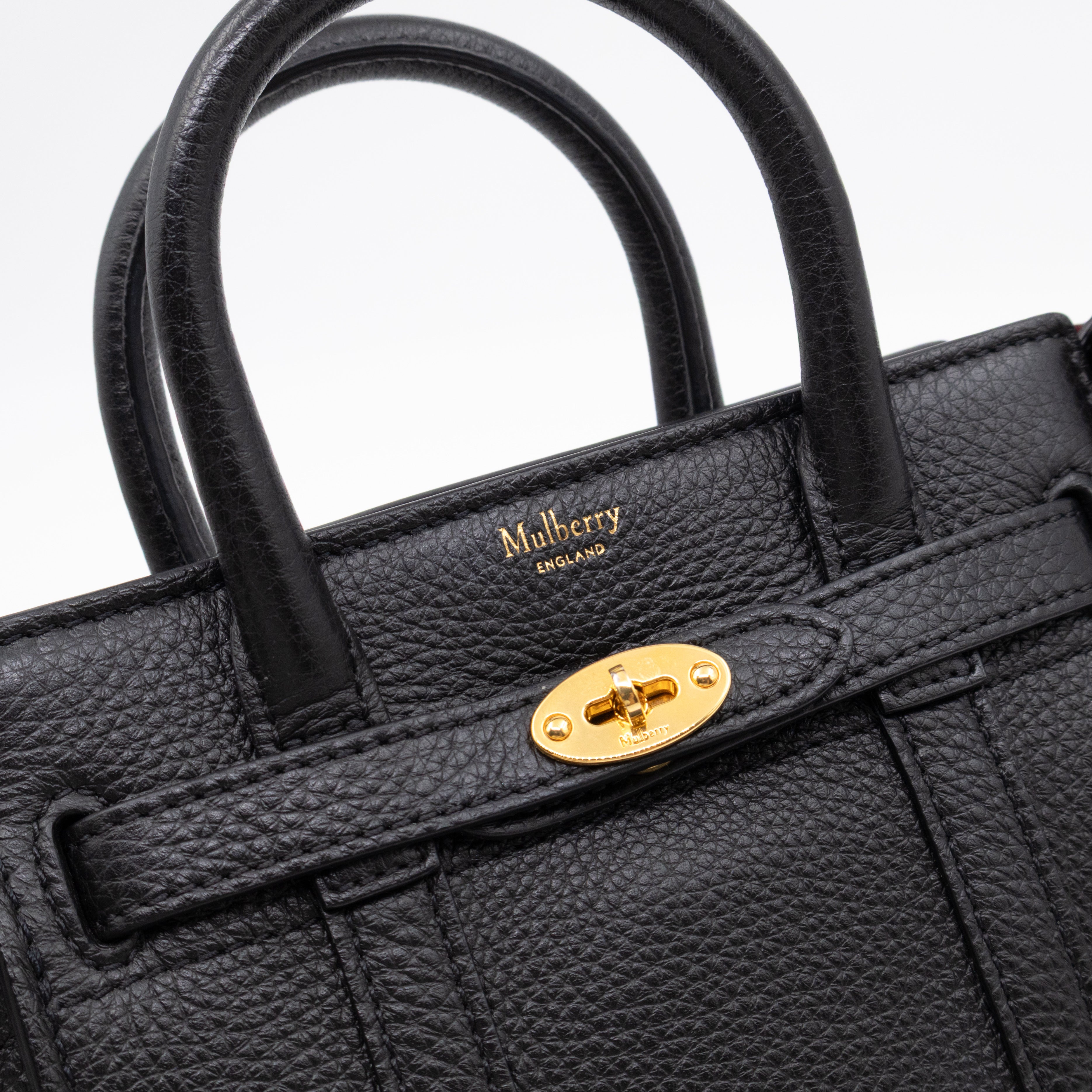 Micro Zipped Bayswater Black Leather