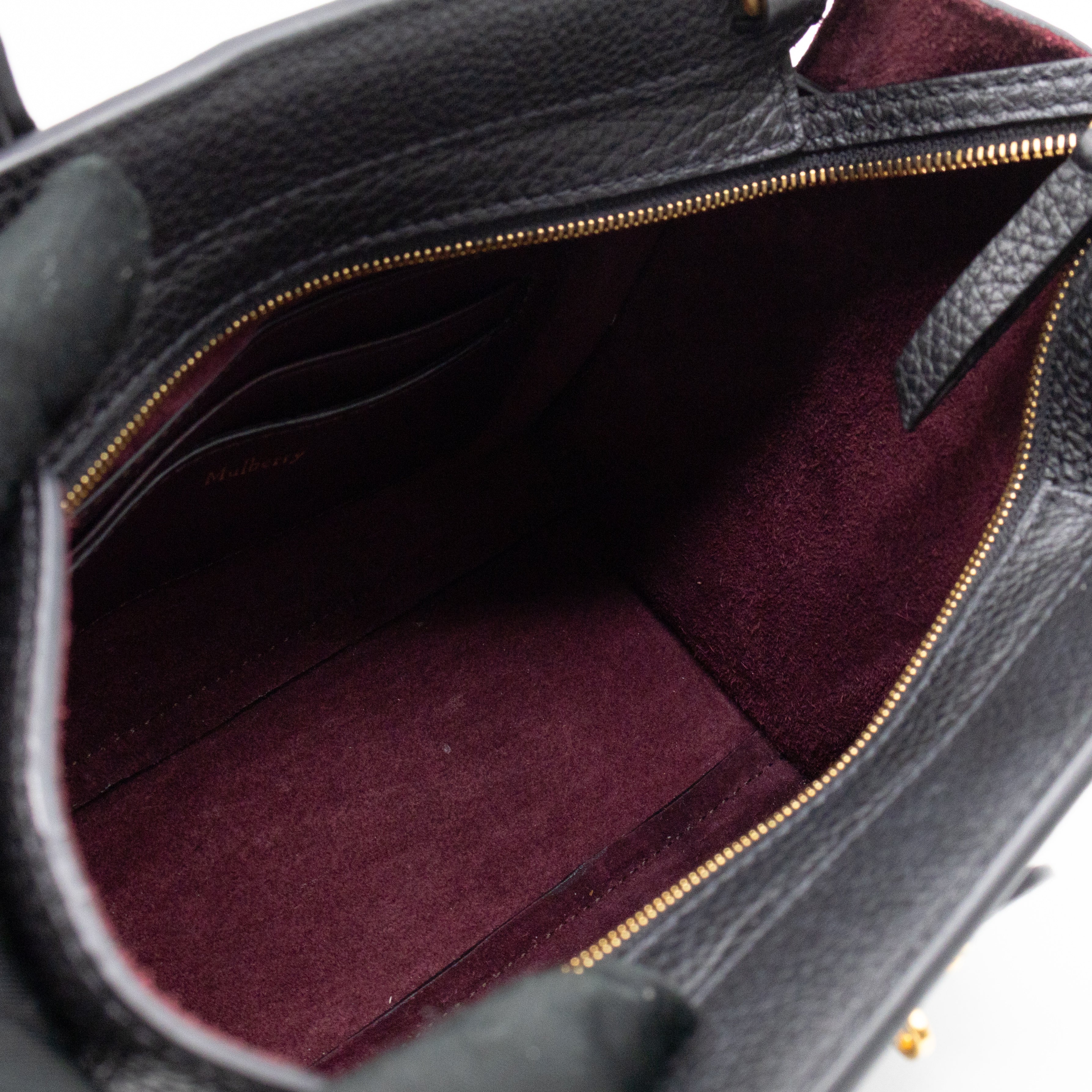 Micro Zipped Bayswater Black Leather