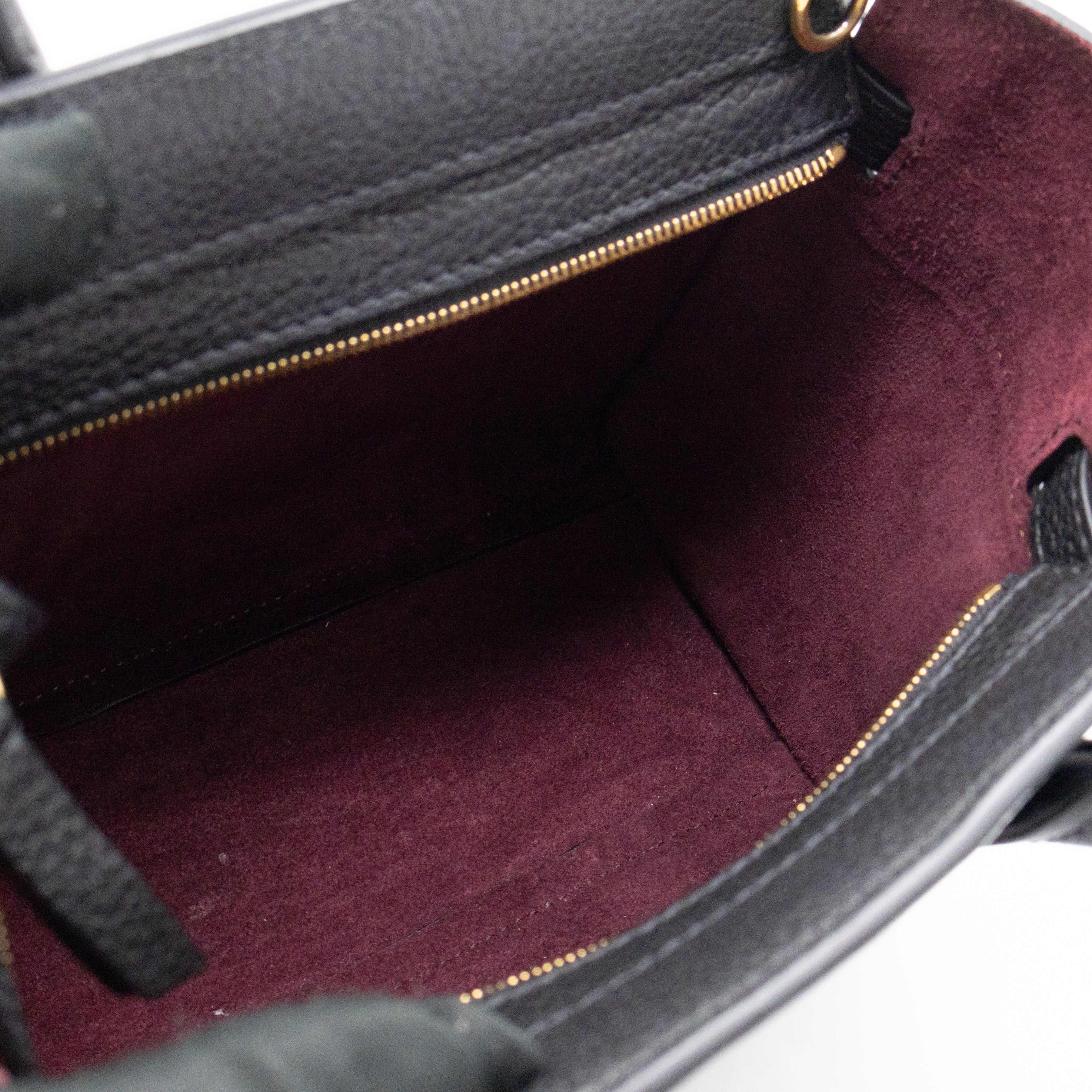 Micro Zipped Bayswater Black Leather