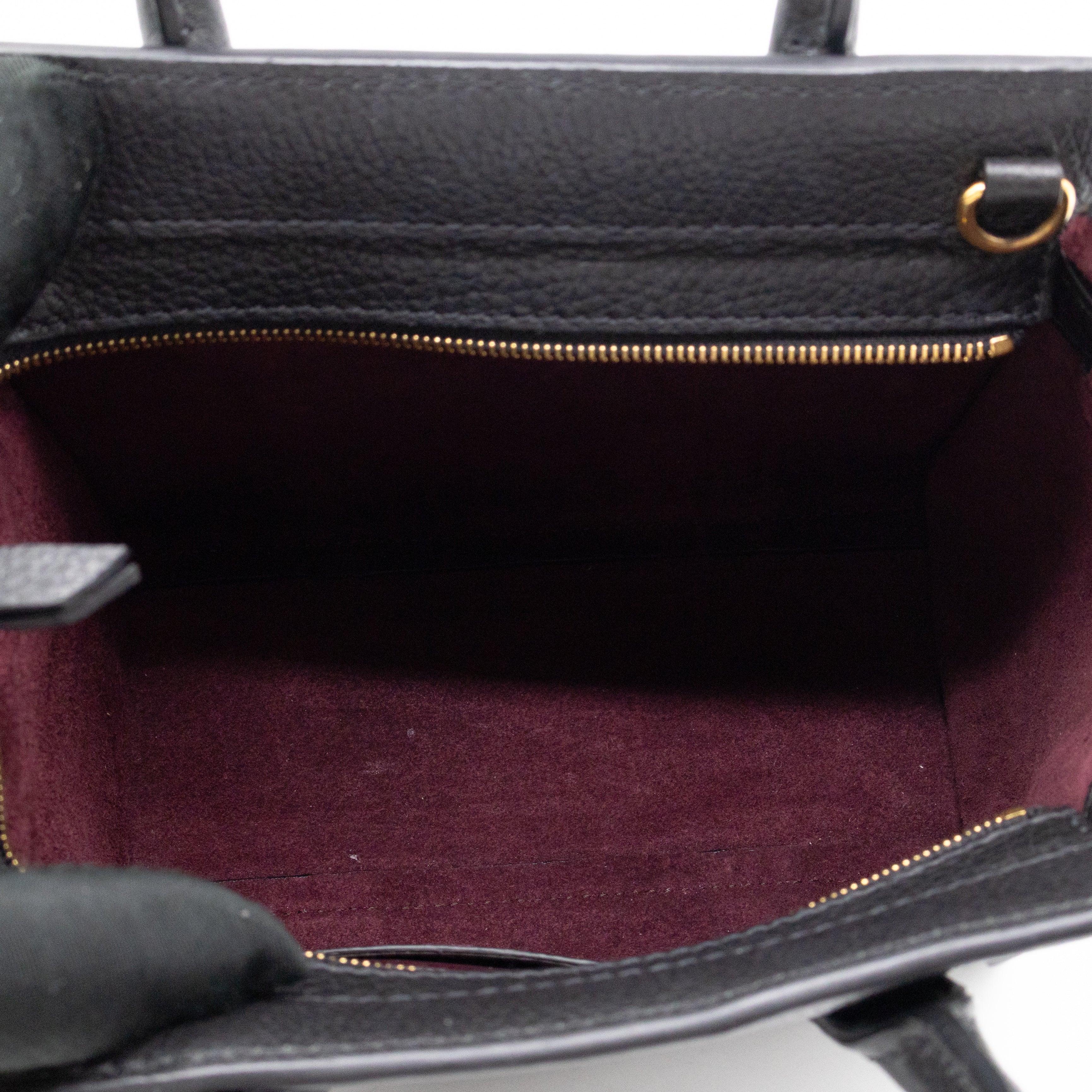 Micro Zipped Bayswater Black Leather
