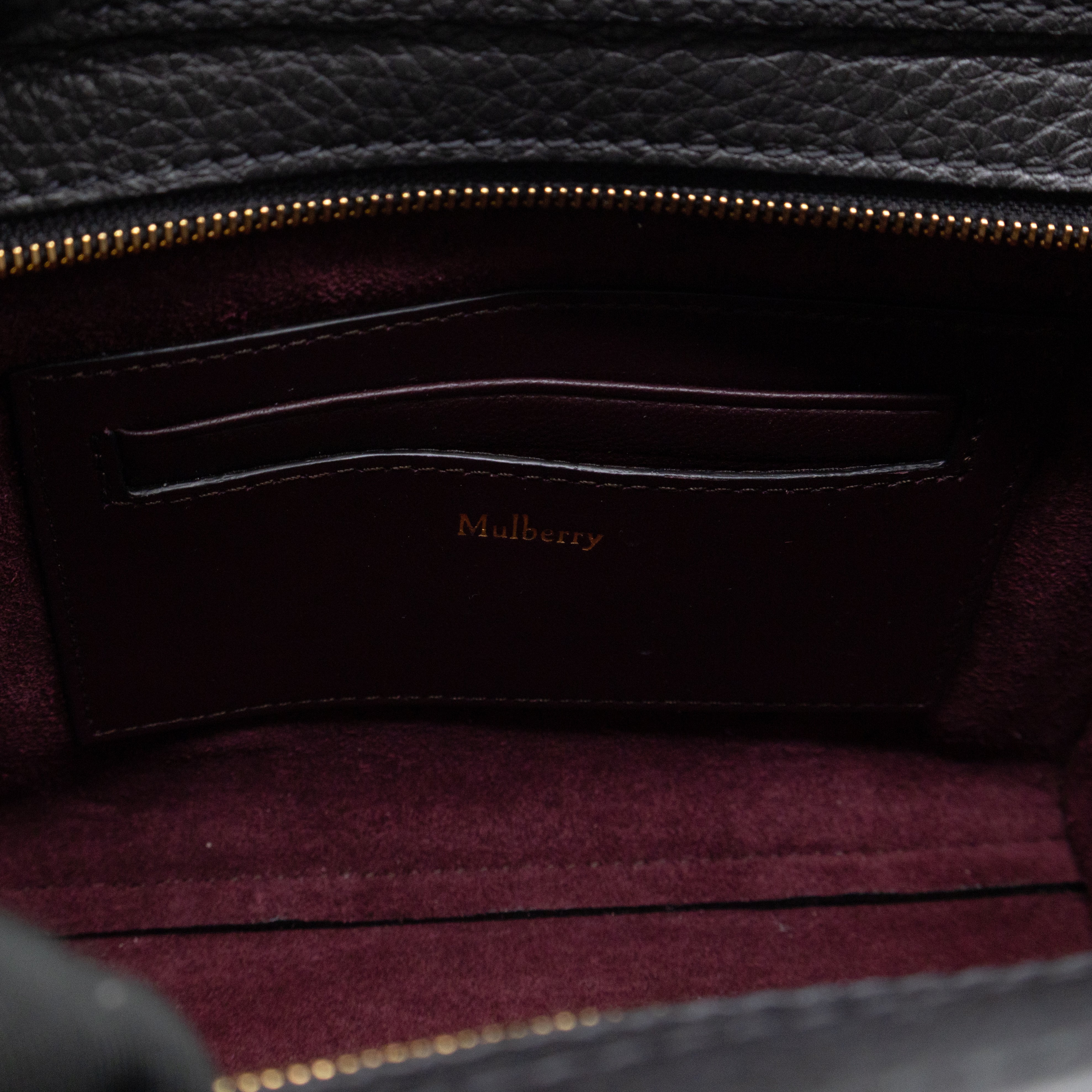 Micro Zipped Bayswater Black Leather