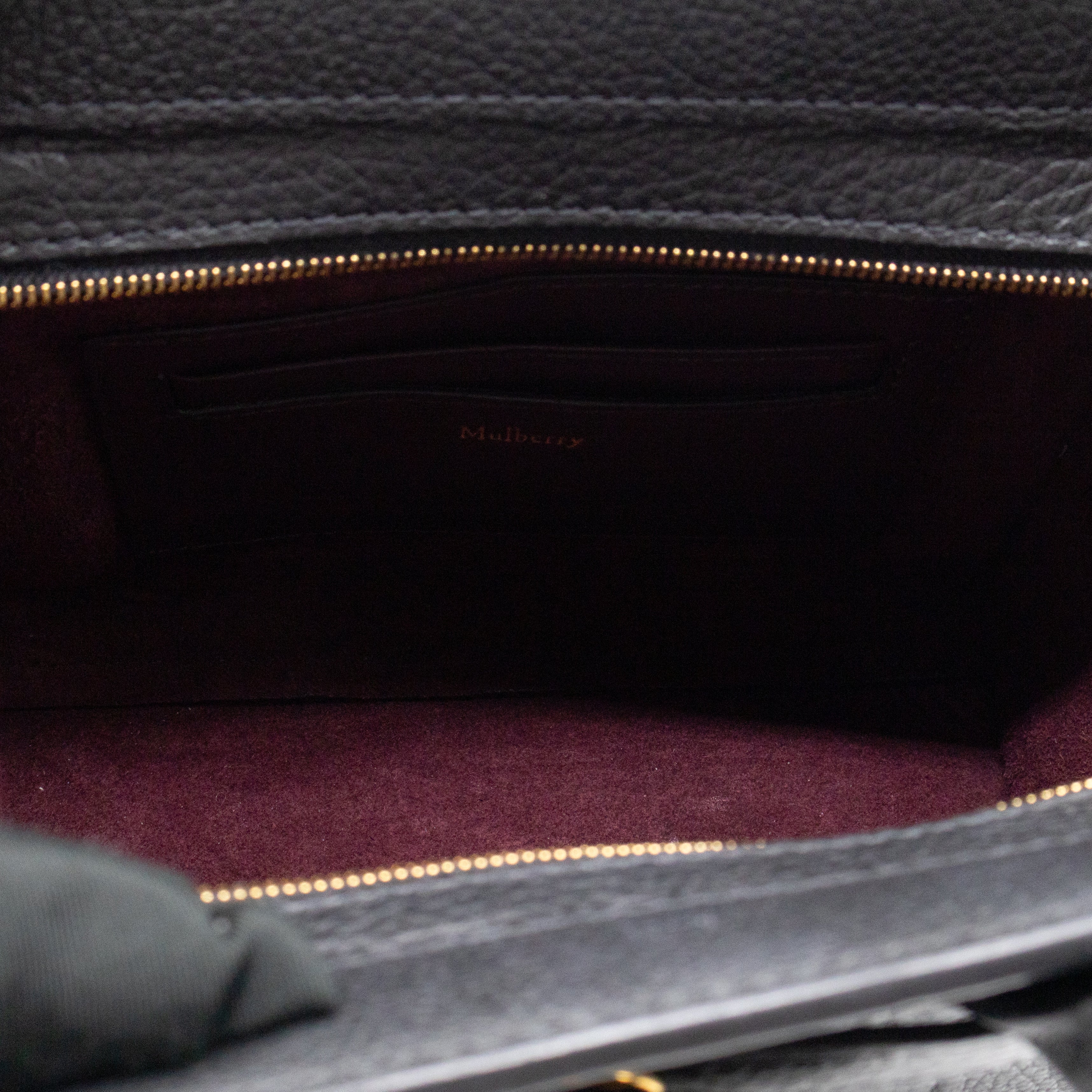 Micro Zipped Bayswater Black Leather