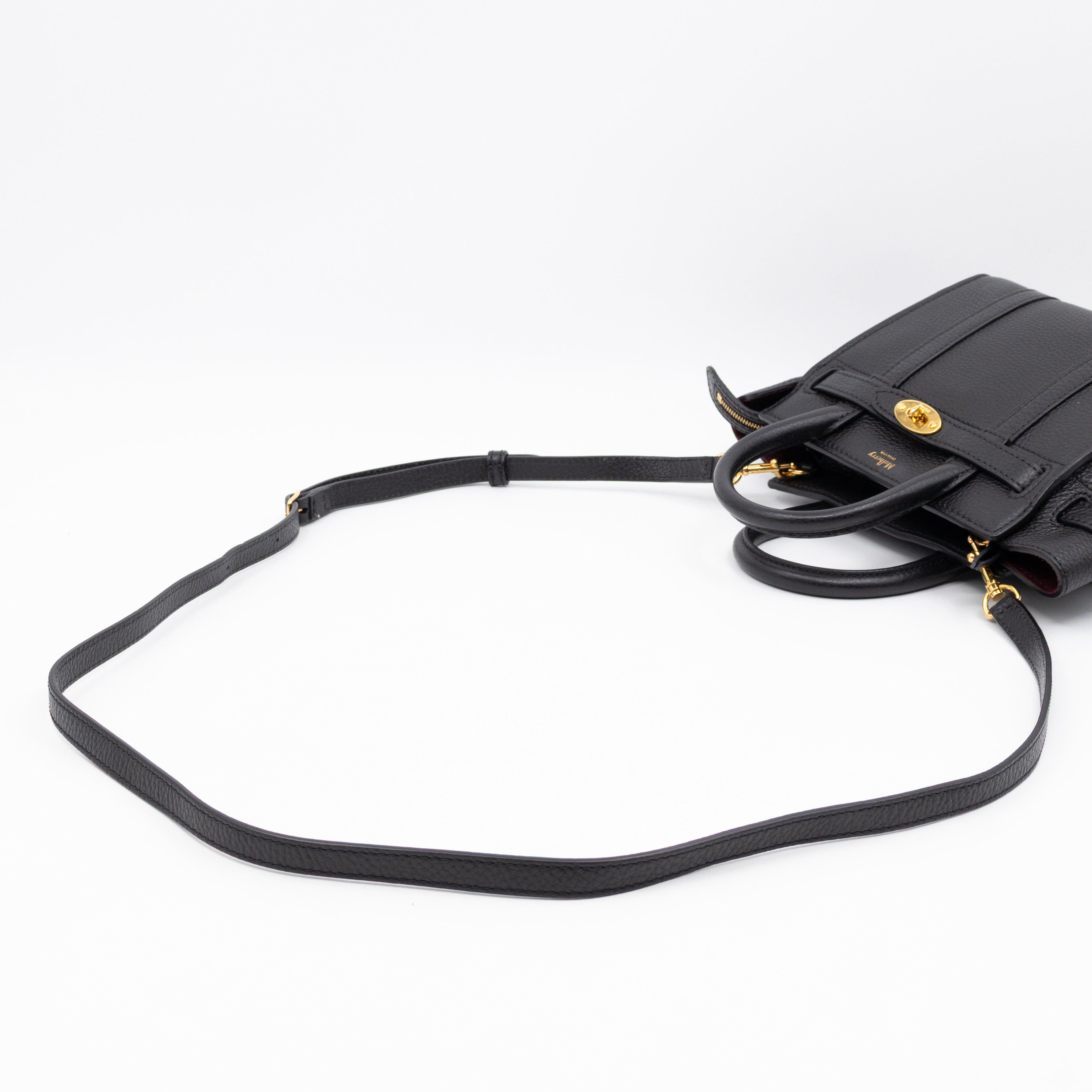 Micro Zipped Bayswater Black Leather