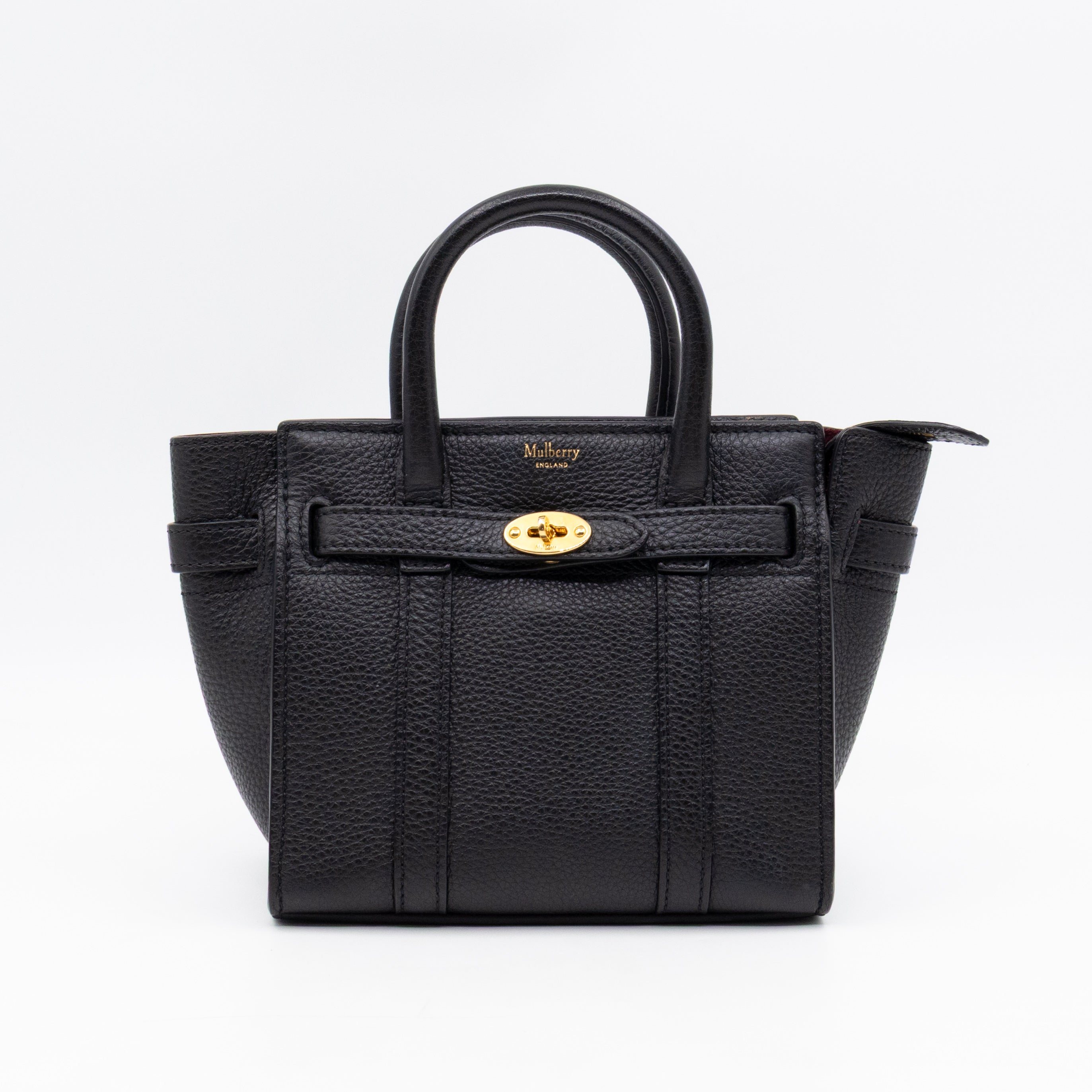 Micro Zipped Bayswater Black Leather