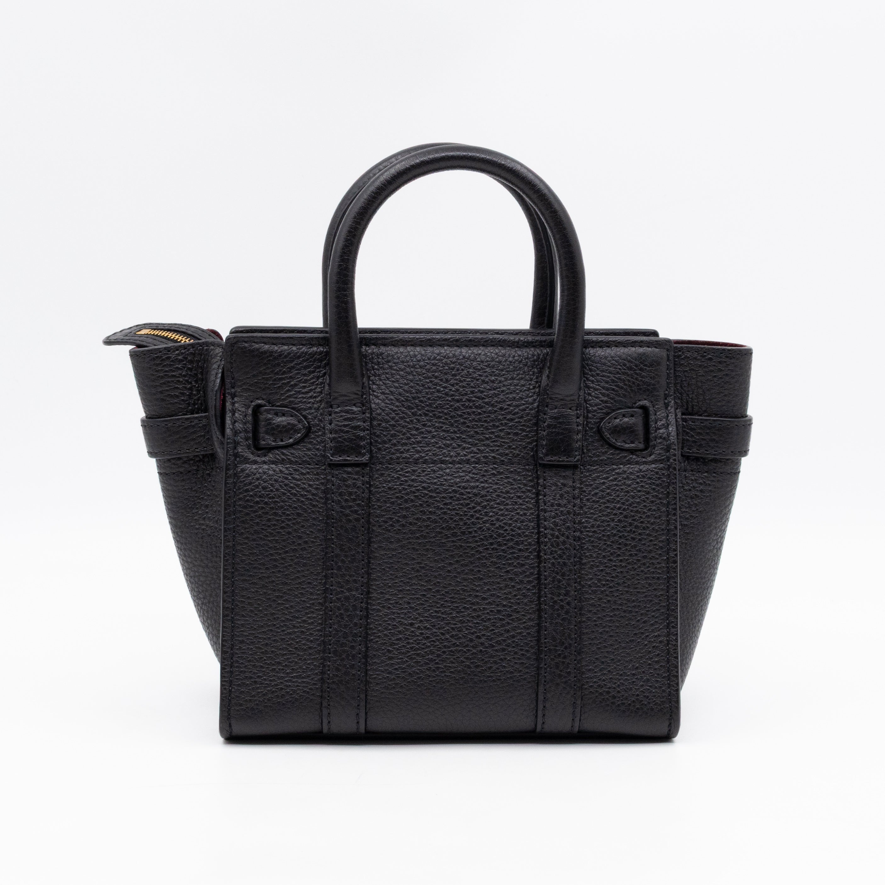Micro Zipped Bayswater Black Leather