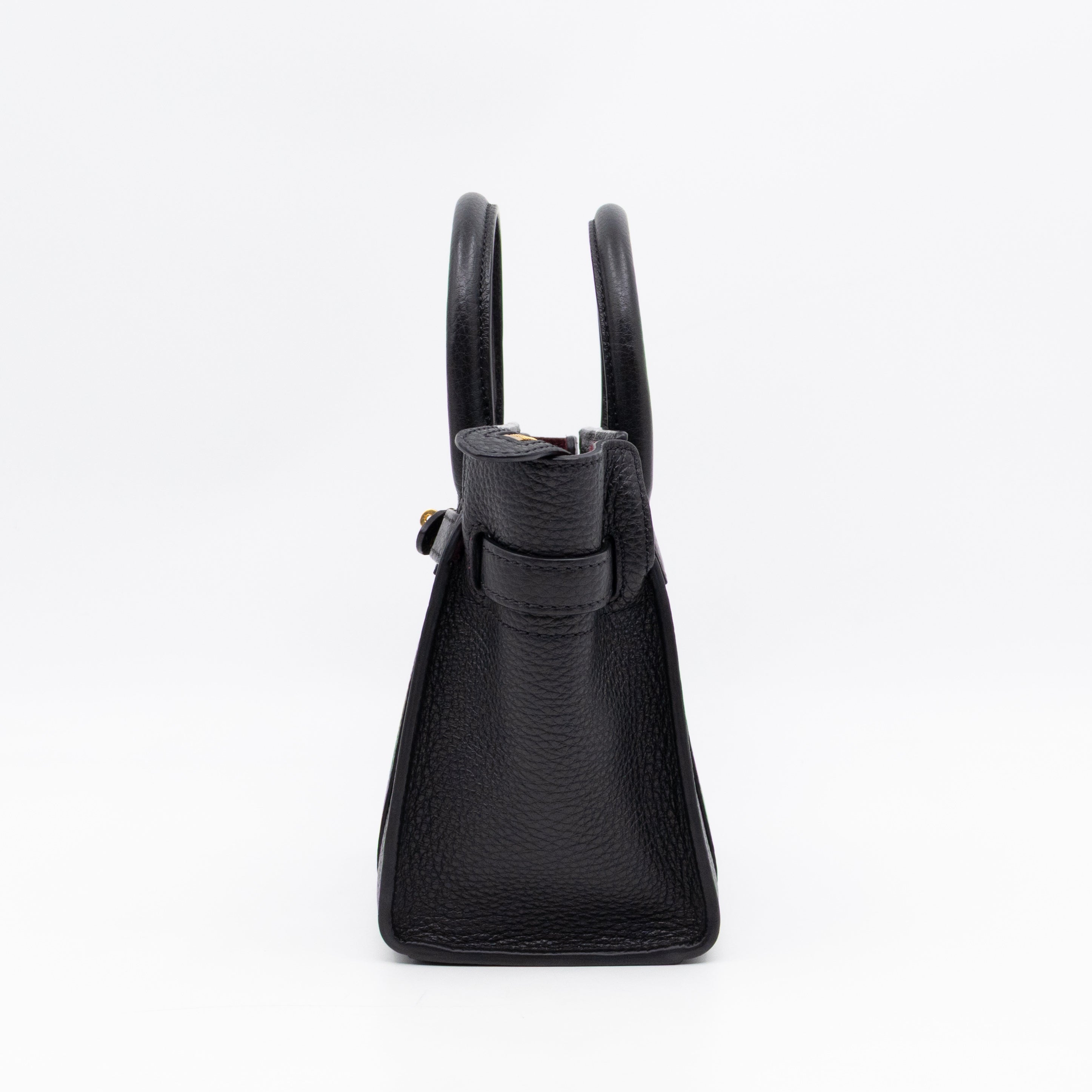 Micro Zipped Bayswater Black Leather