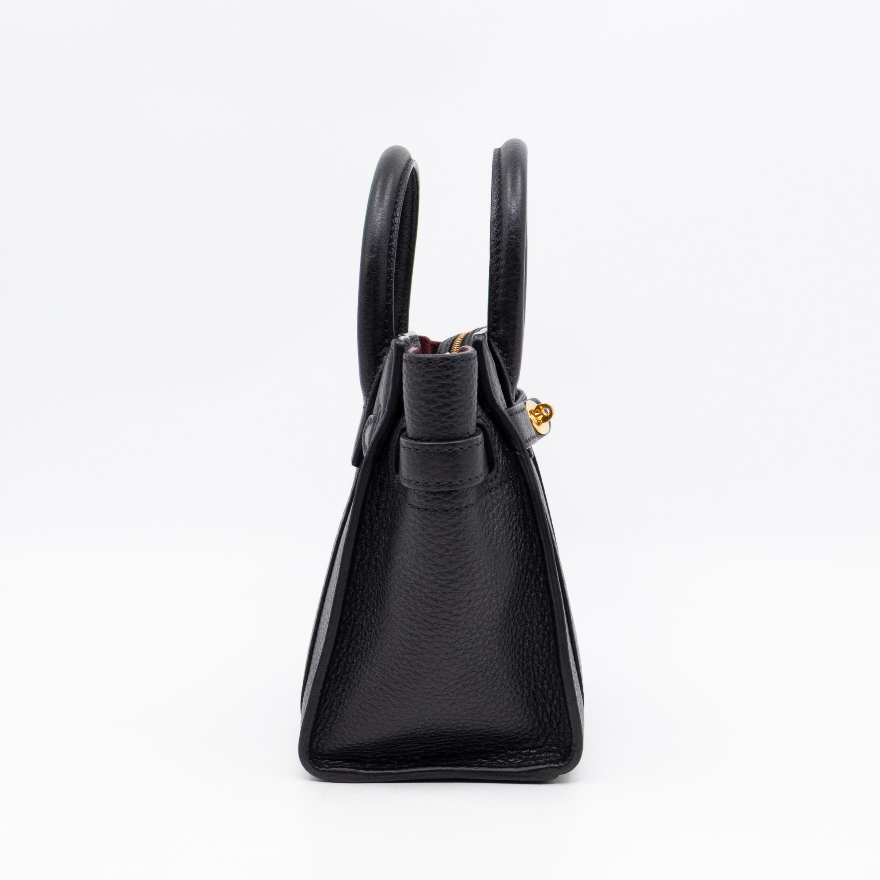 Micro Zipped Bayswater Black Leather