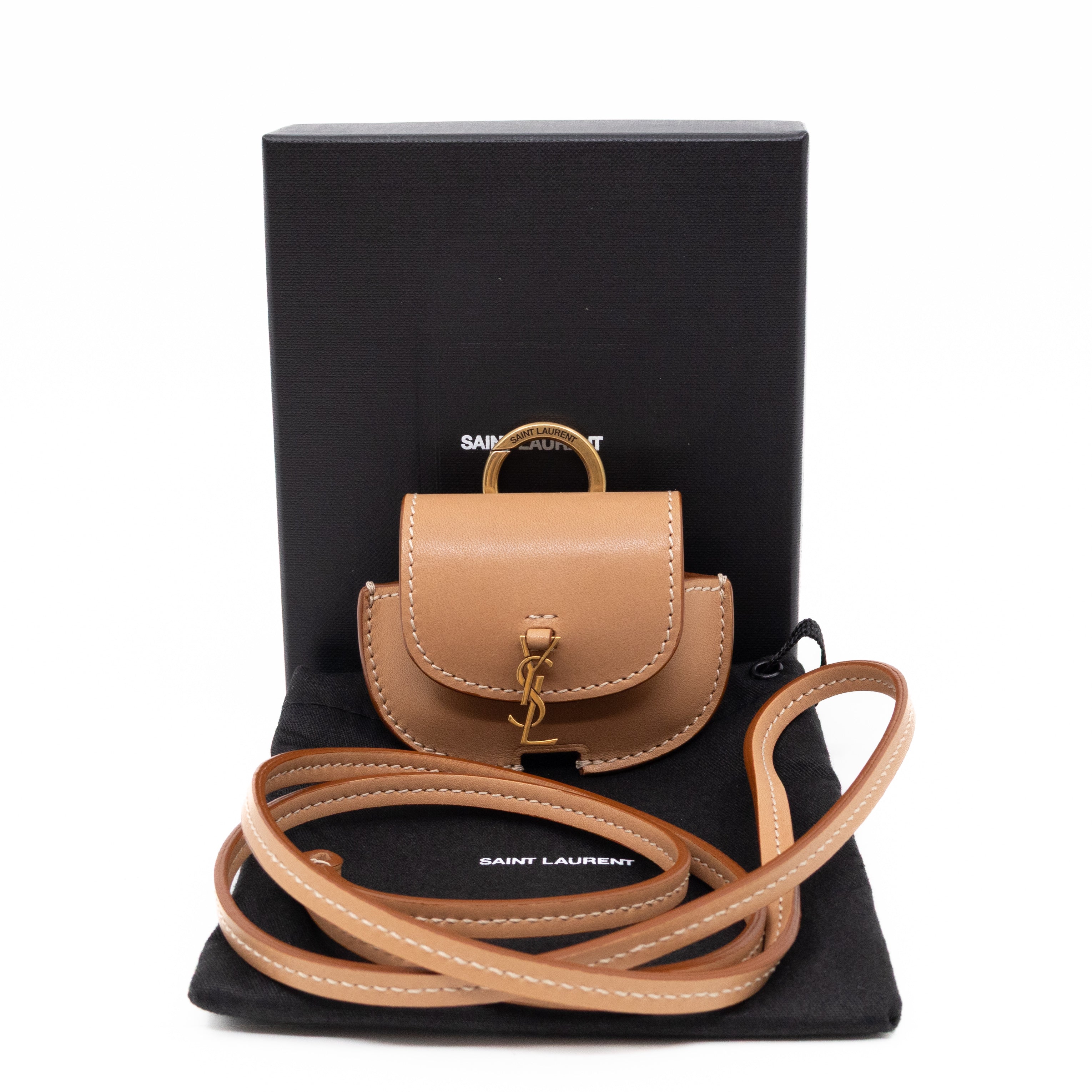 Kaia Airpods Case Brown Calfskin Leather