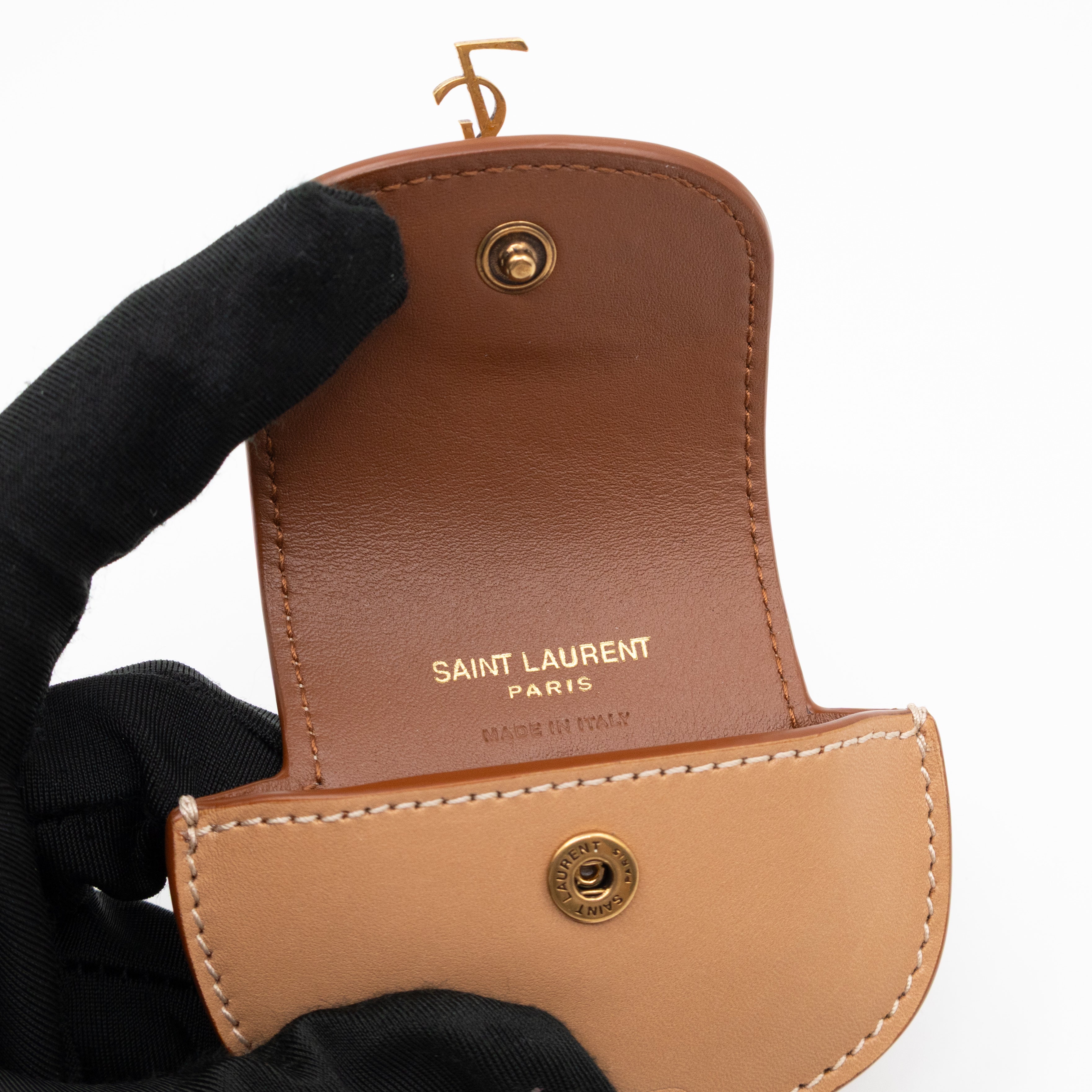 Kaia Airpods Case Brown Calfskin Leather