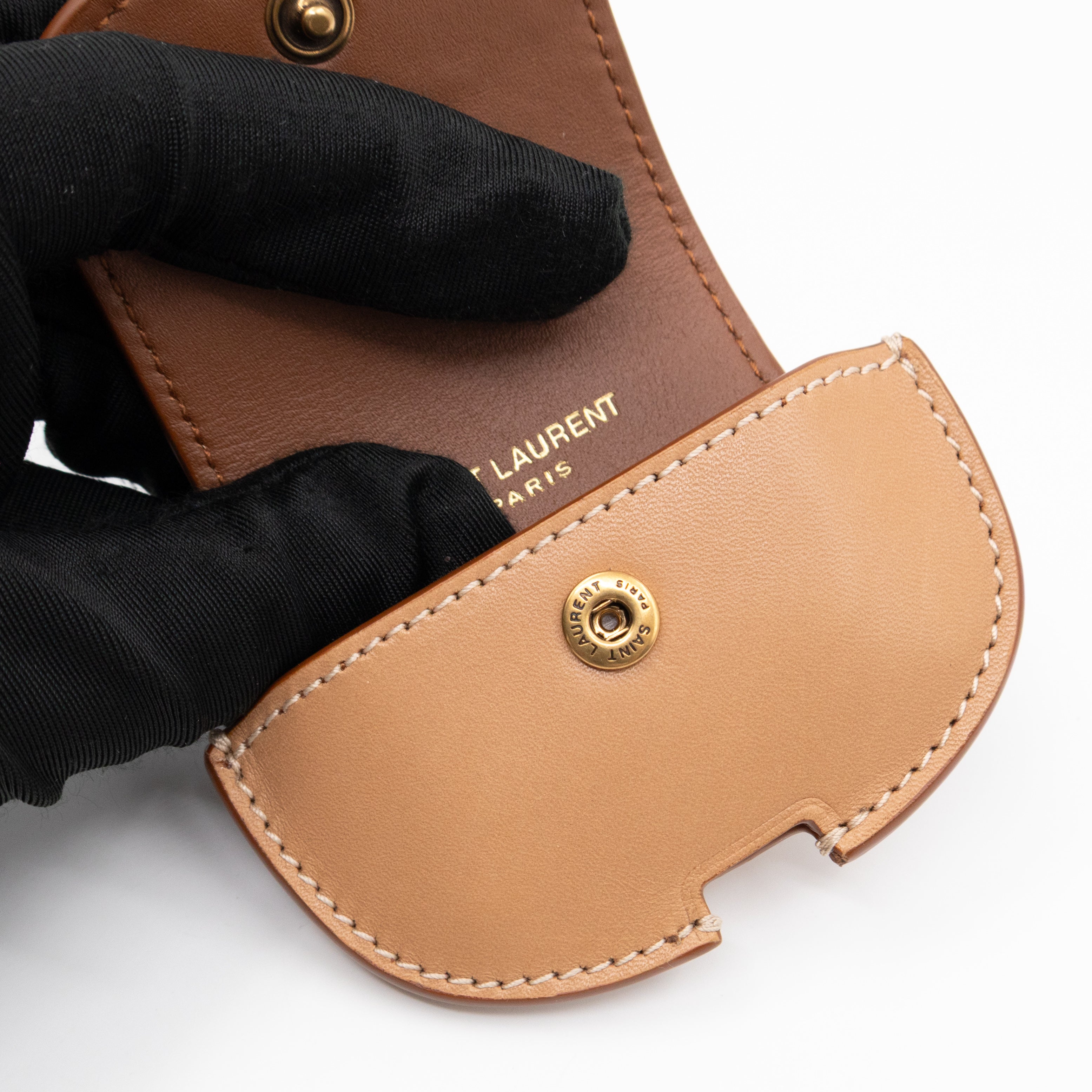 Kaia Airpods Case Brown Calfskin Leather