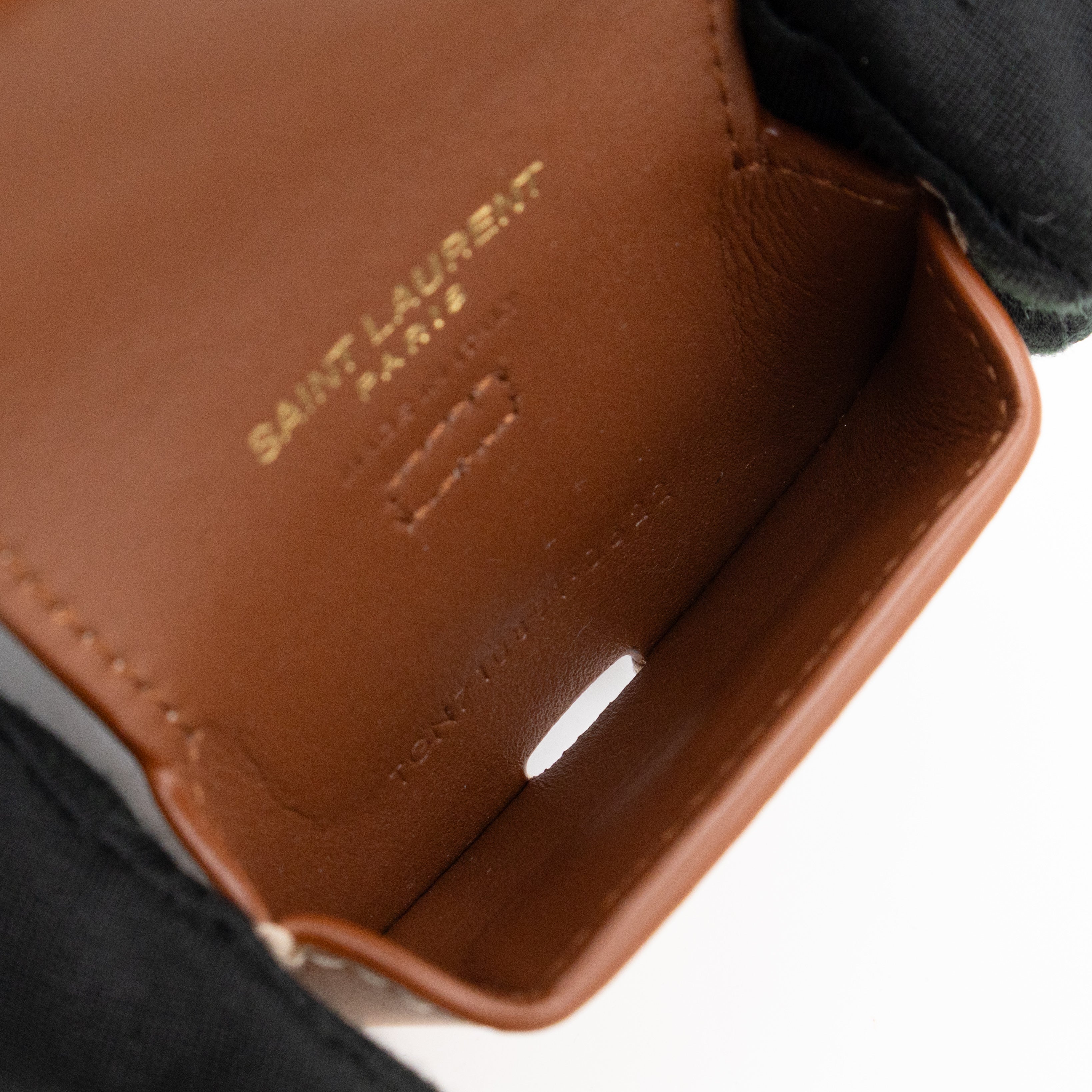 Kaia Airpods Case Brown Calfskin Leather