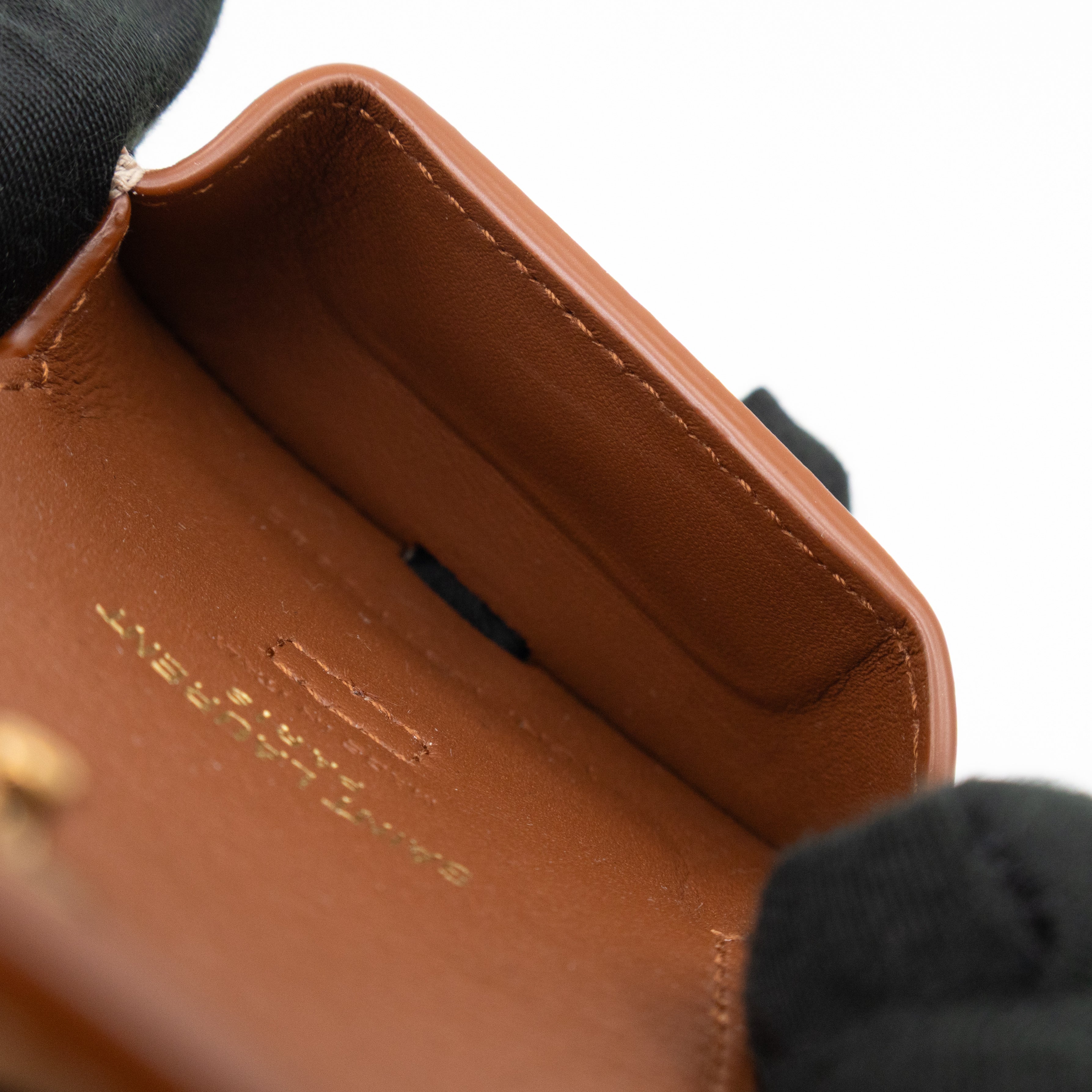 Kaia Airpods Case Brown Calfskin Leather