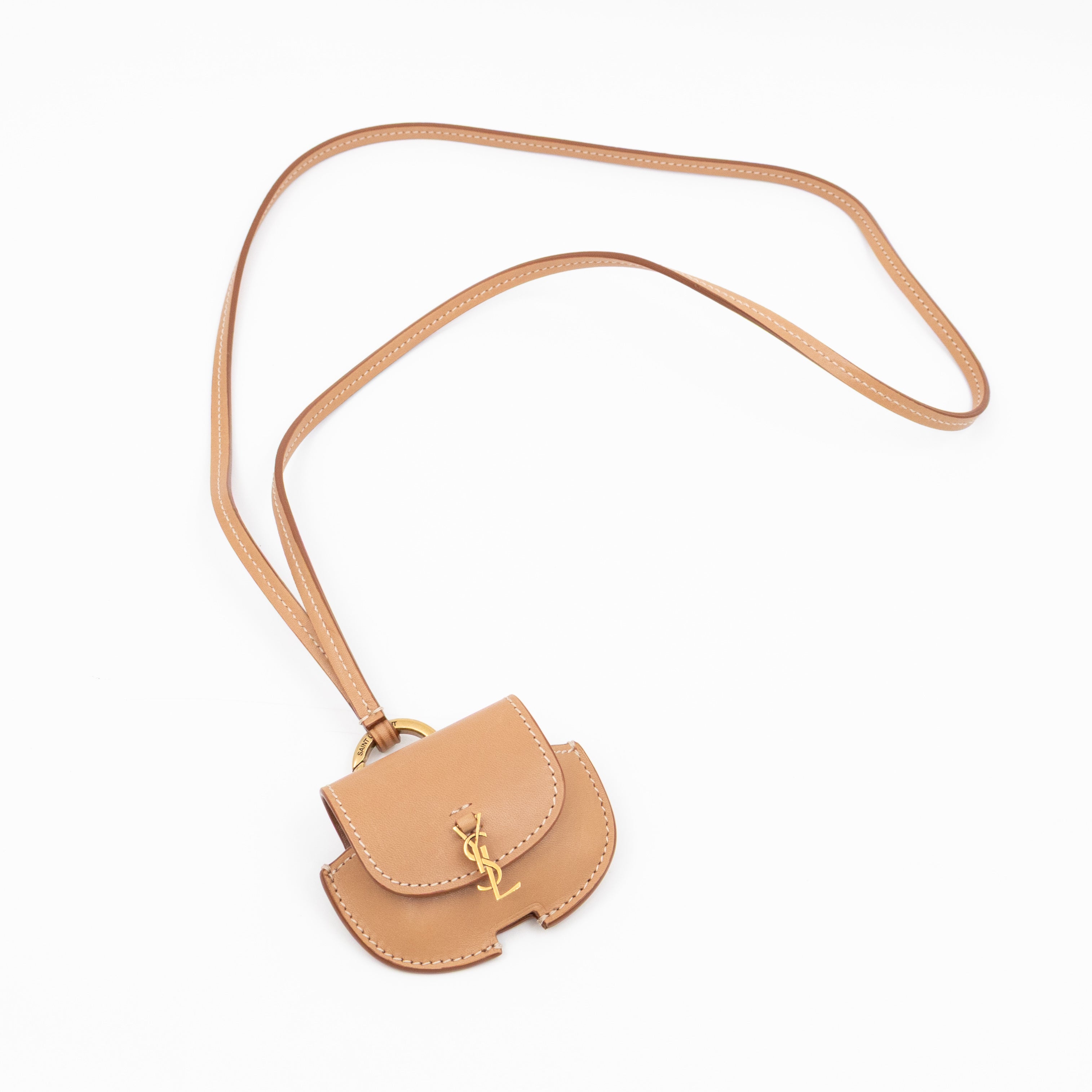 Kaia Airpods Case Brown Calfskin Leather