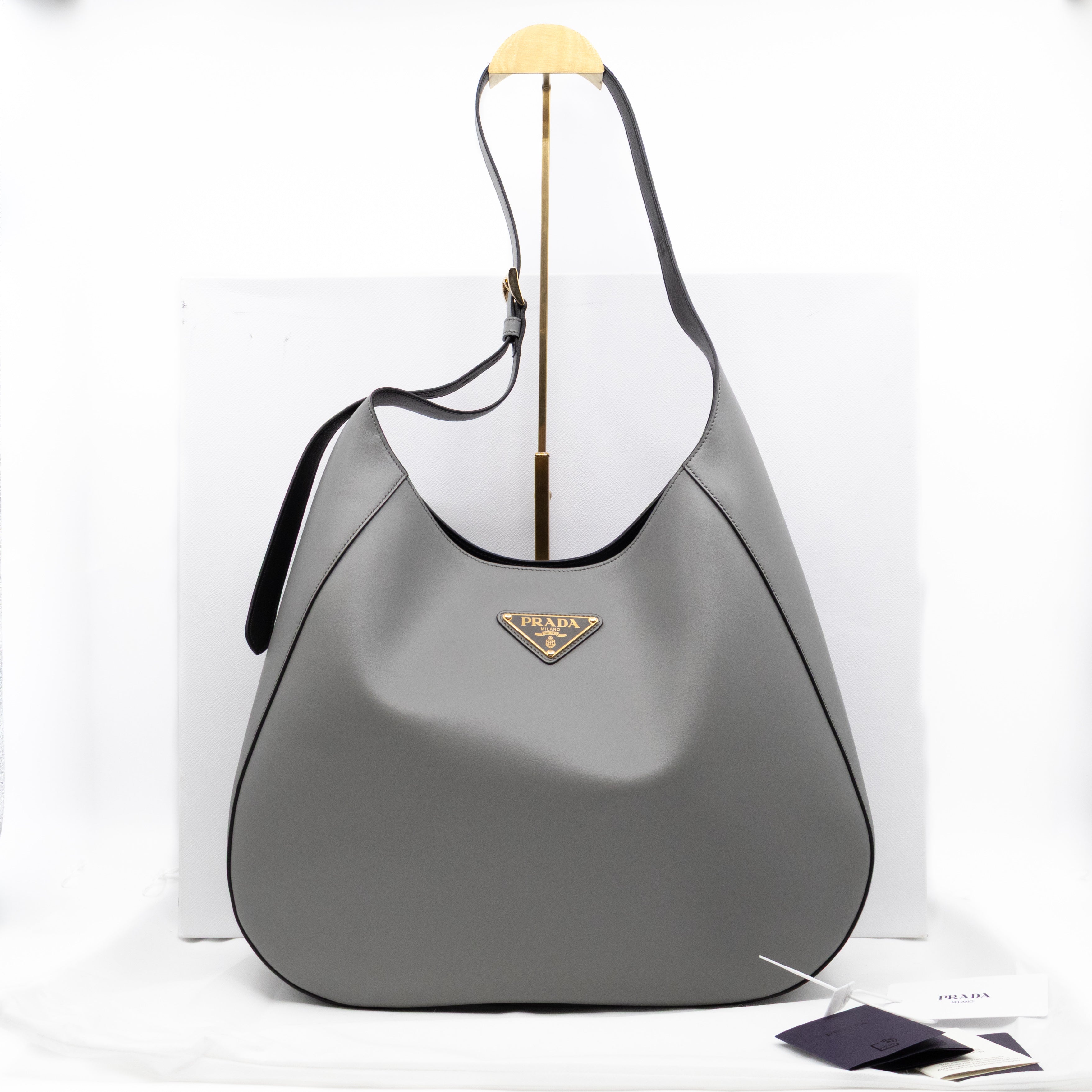 City Large Hobo Bag Ardesia Smooth Leather