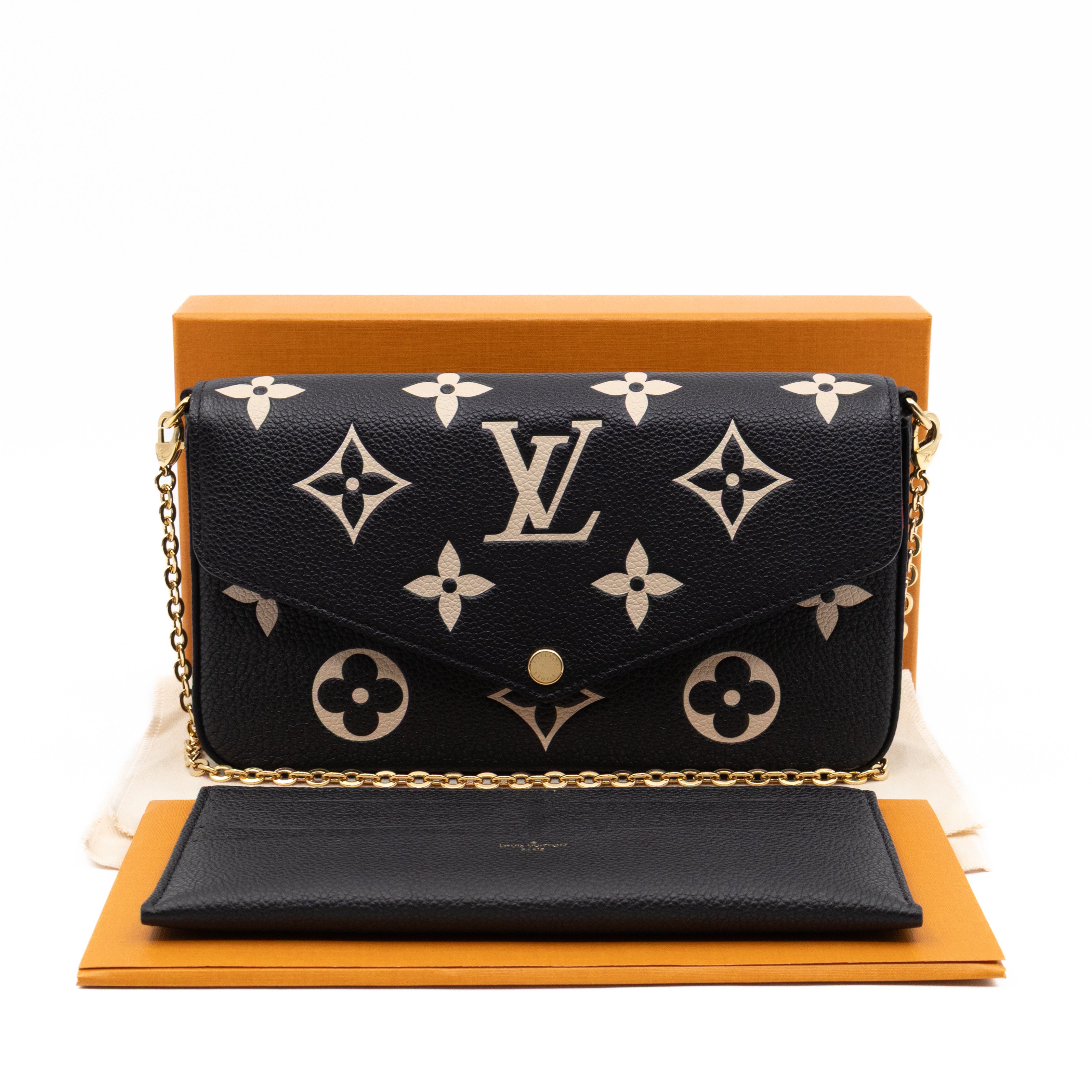 Pochette Felicie Monogram Empreinte Bicolor Black & Beige