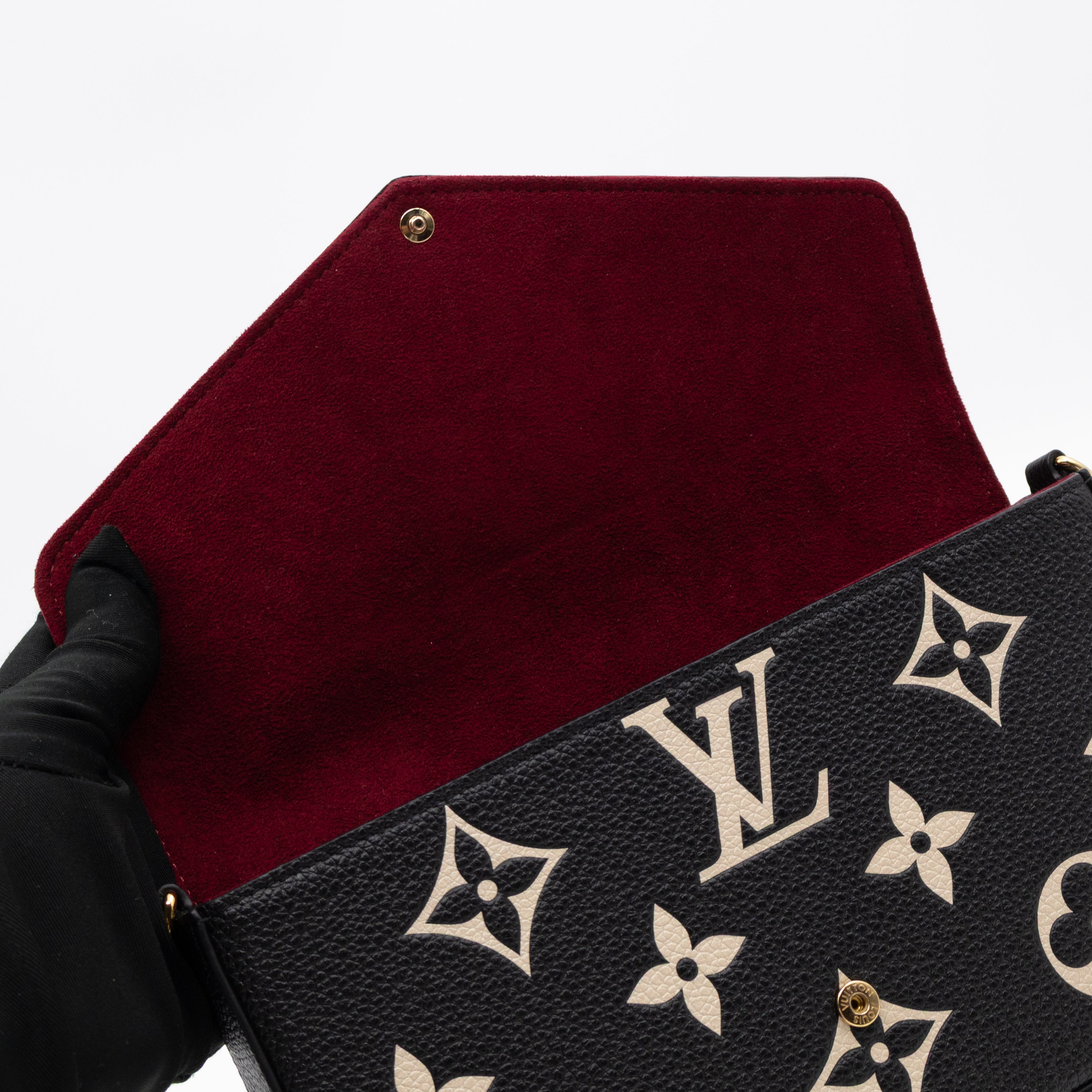 Pochette Felicie Monogram Empreinte Bicolor Black & Beige