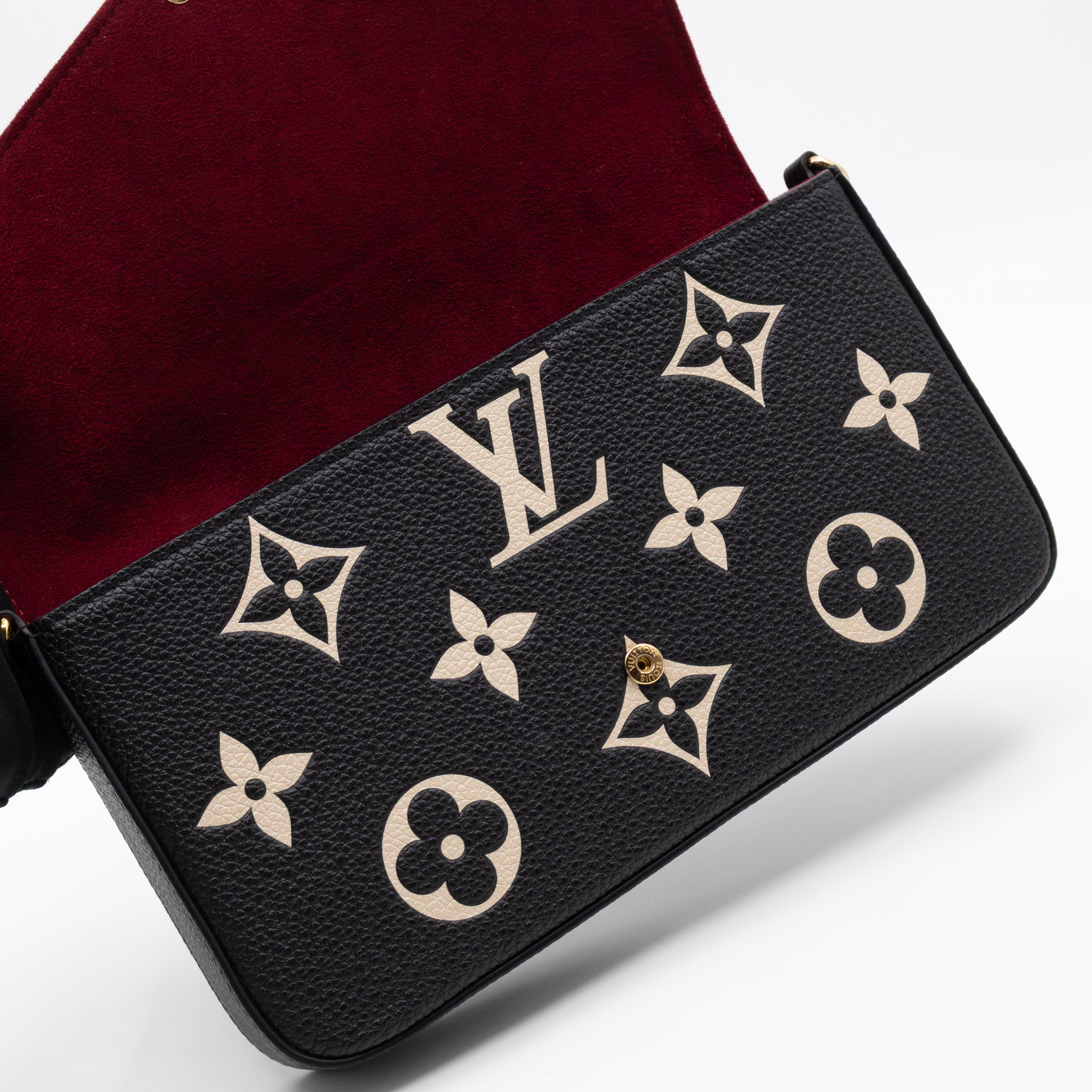 Pochette Felicie Monogram Empreinte Bicolor Black & Beige