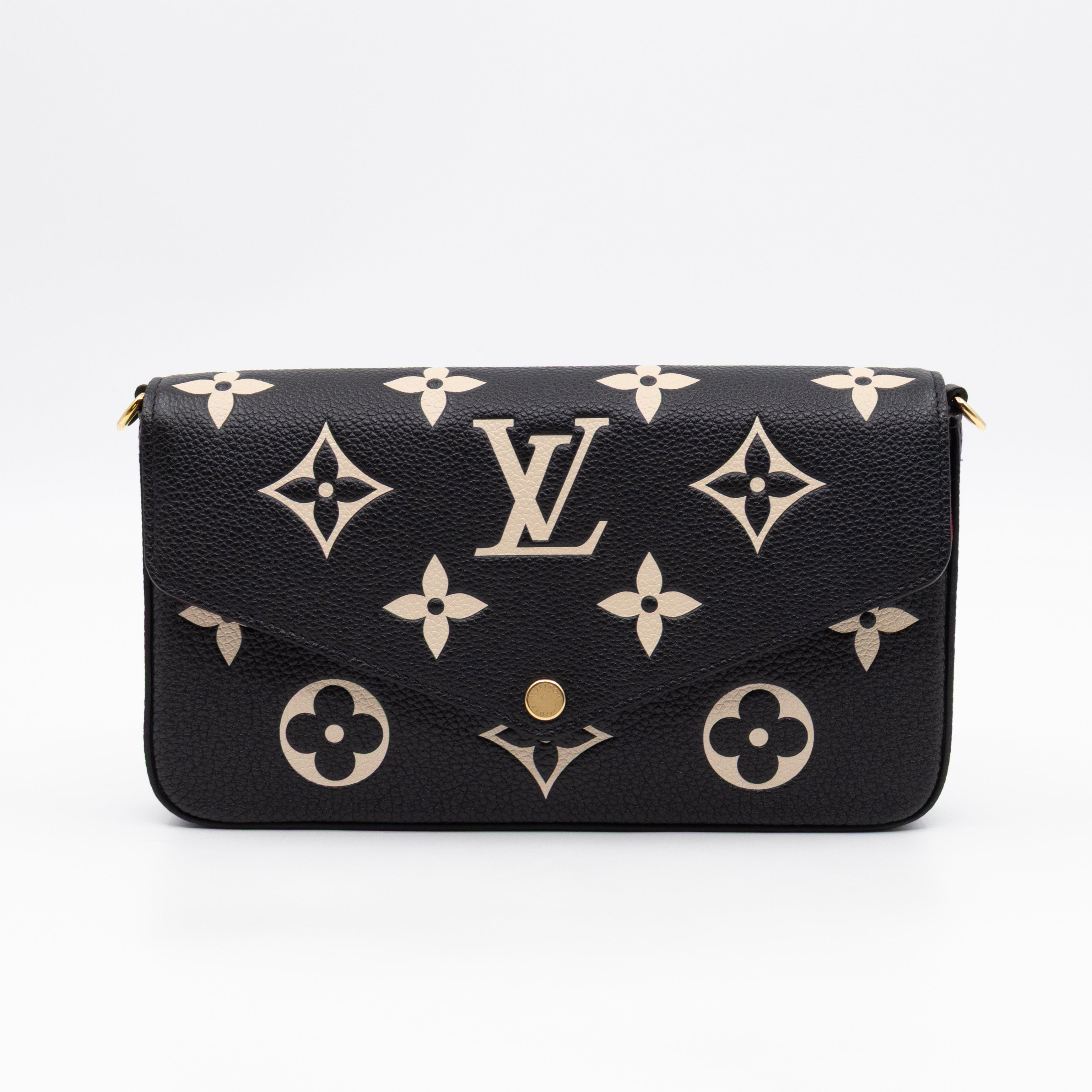 Pochette Felicie Monogram Empreinte Bicolor Black & Beige