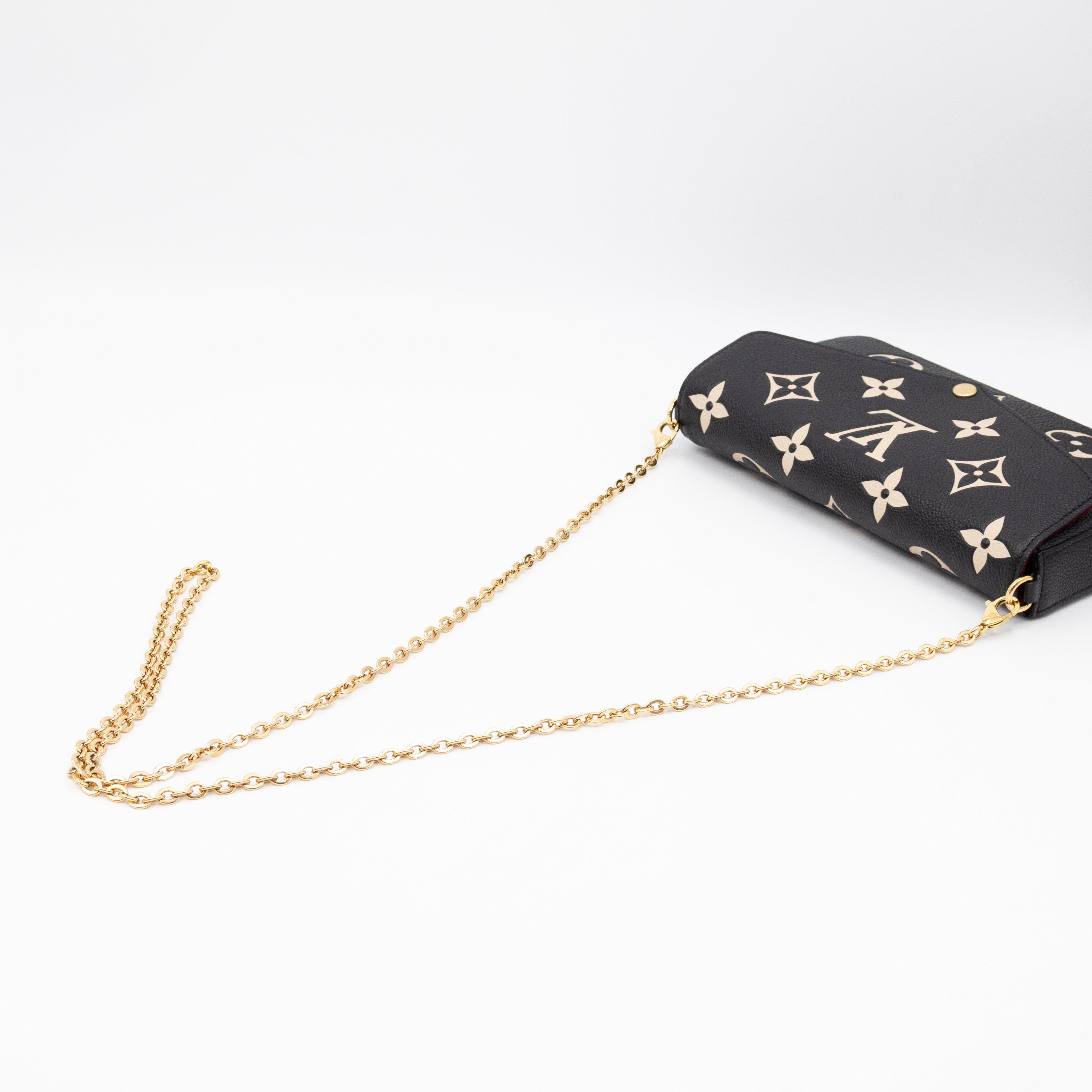 Pochette Felicie Monogram Empreinte Bicolor Black & Beige