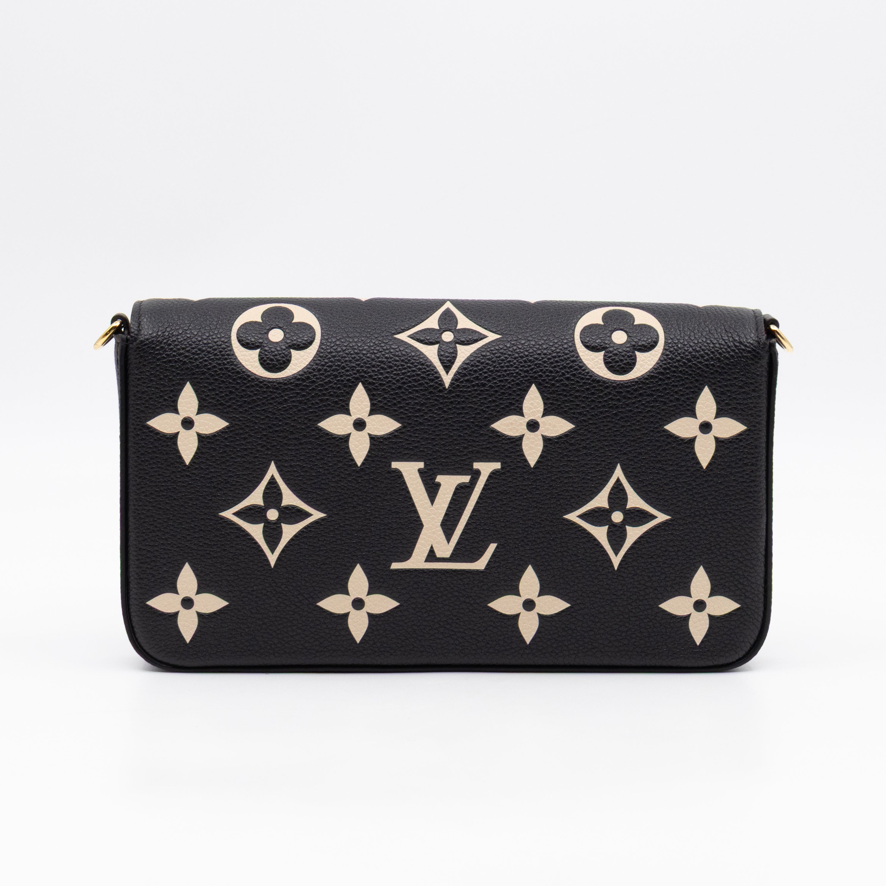 Pochette Felicie Monogram Empreinte Bicolor Black & Beige