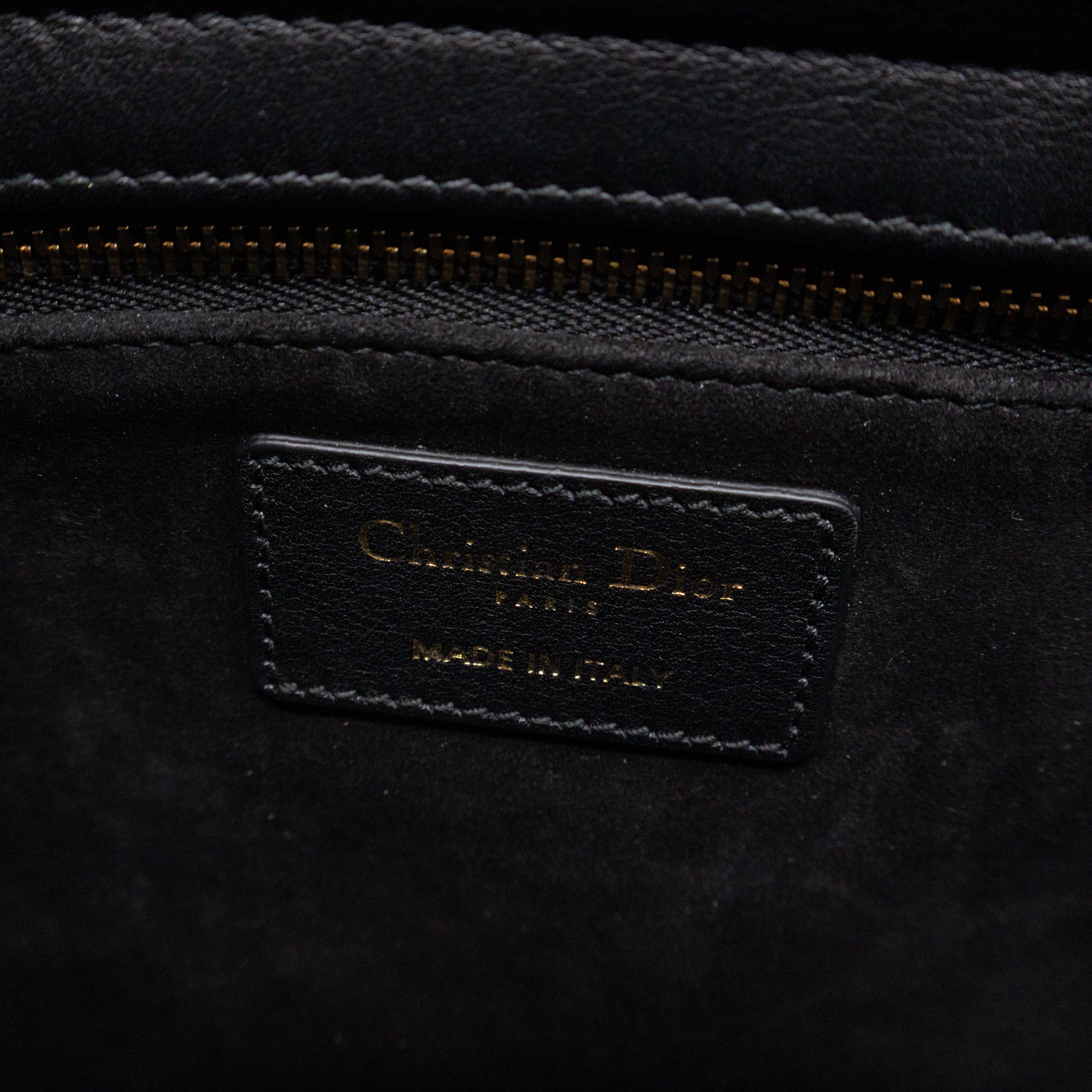 Lady Dior Medium Embellished Beads Cannage Black Leather
