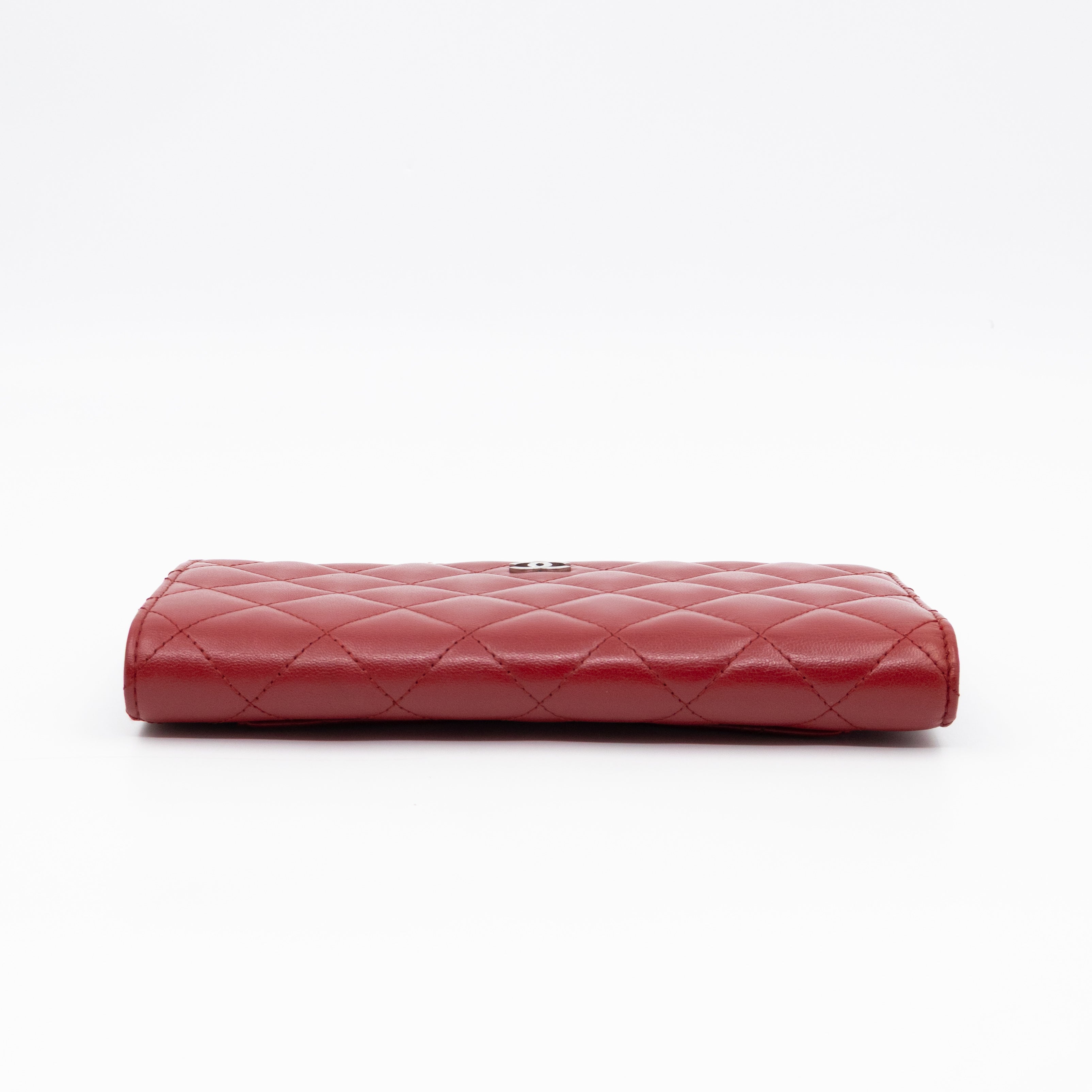 Classic Long Wallet Red Lambskin Leather