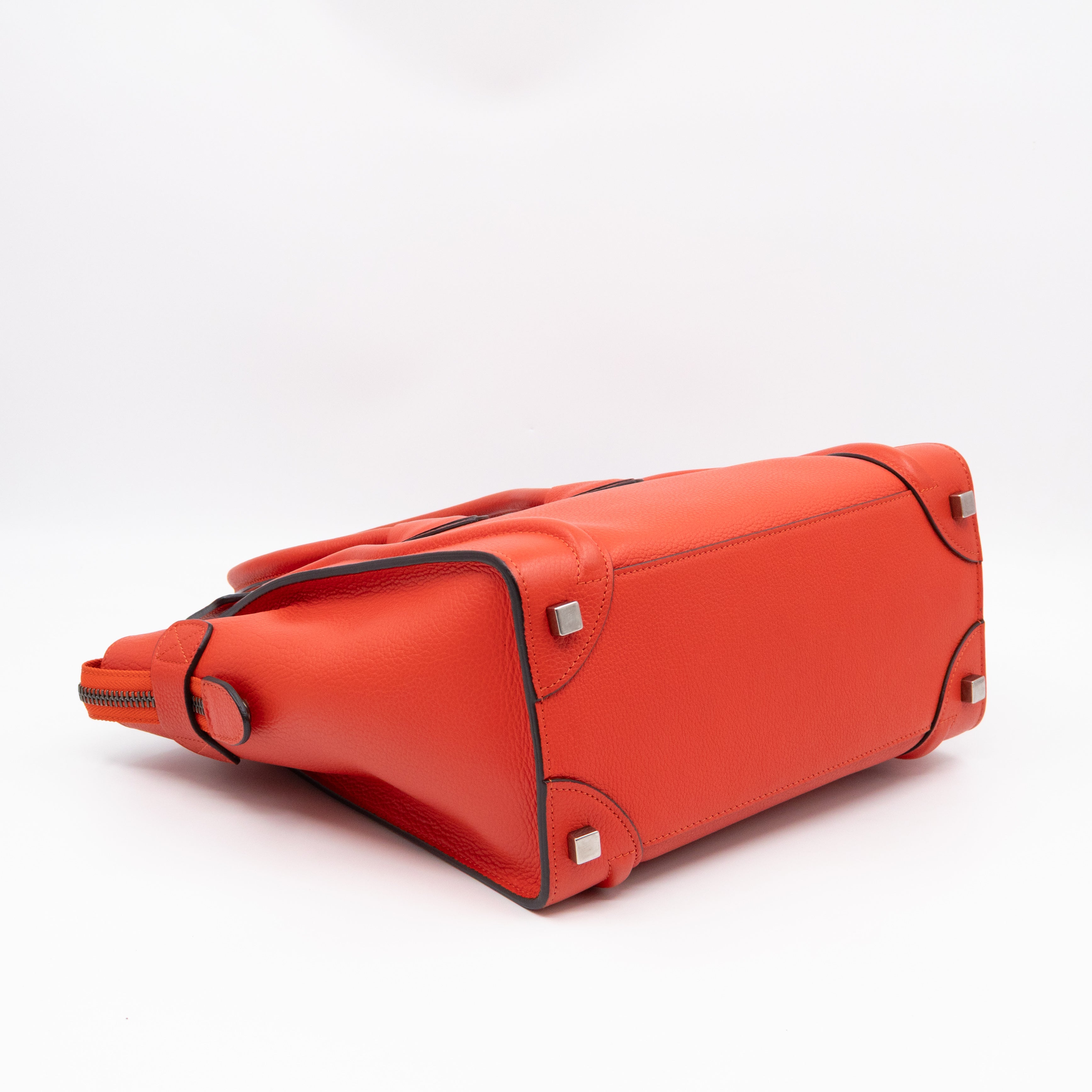 Micro Luggage Orange Leather