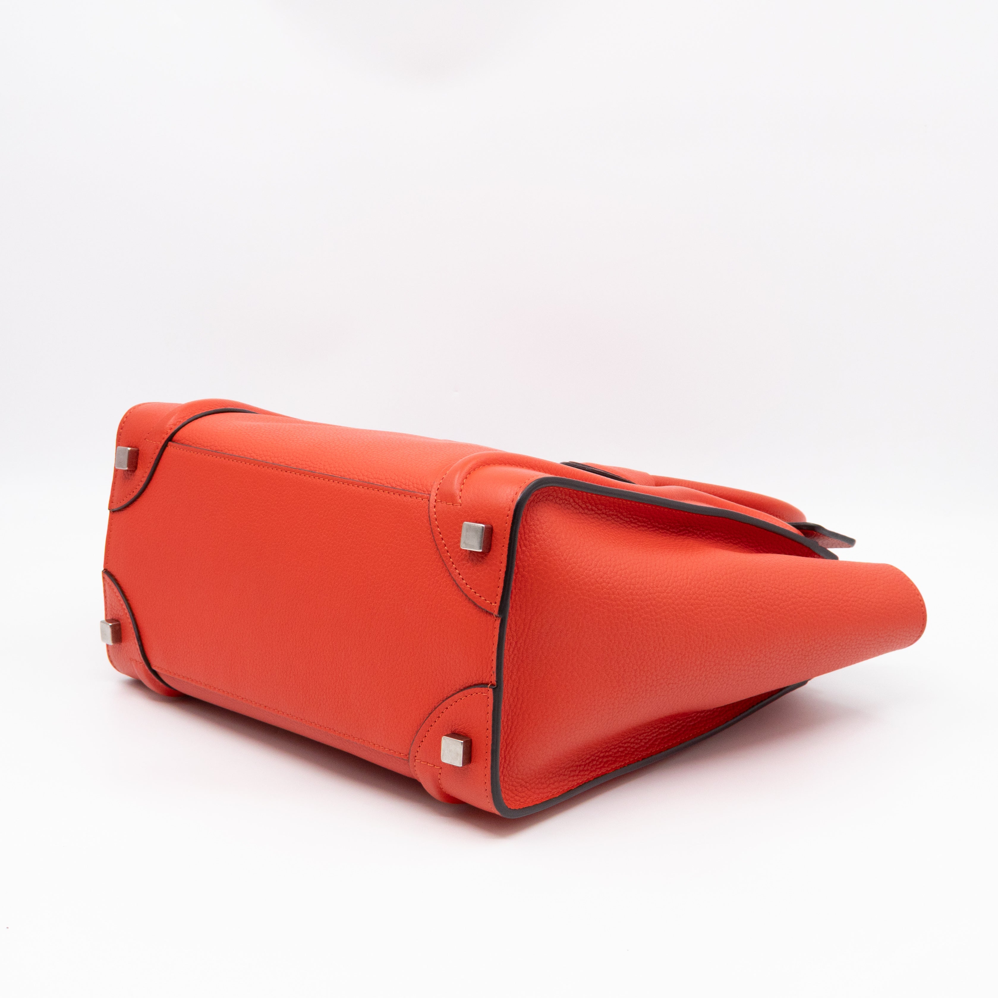 Micro Luggage Orange Leather