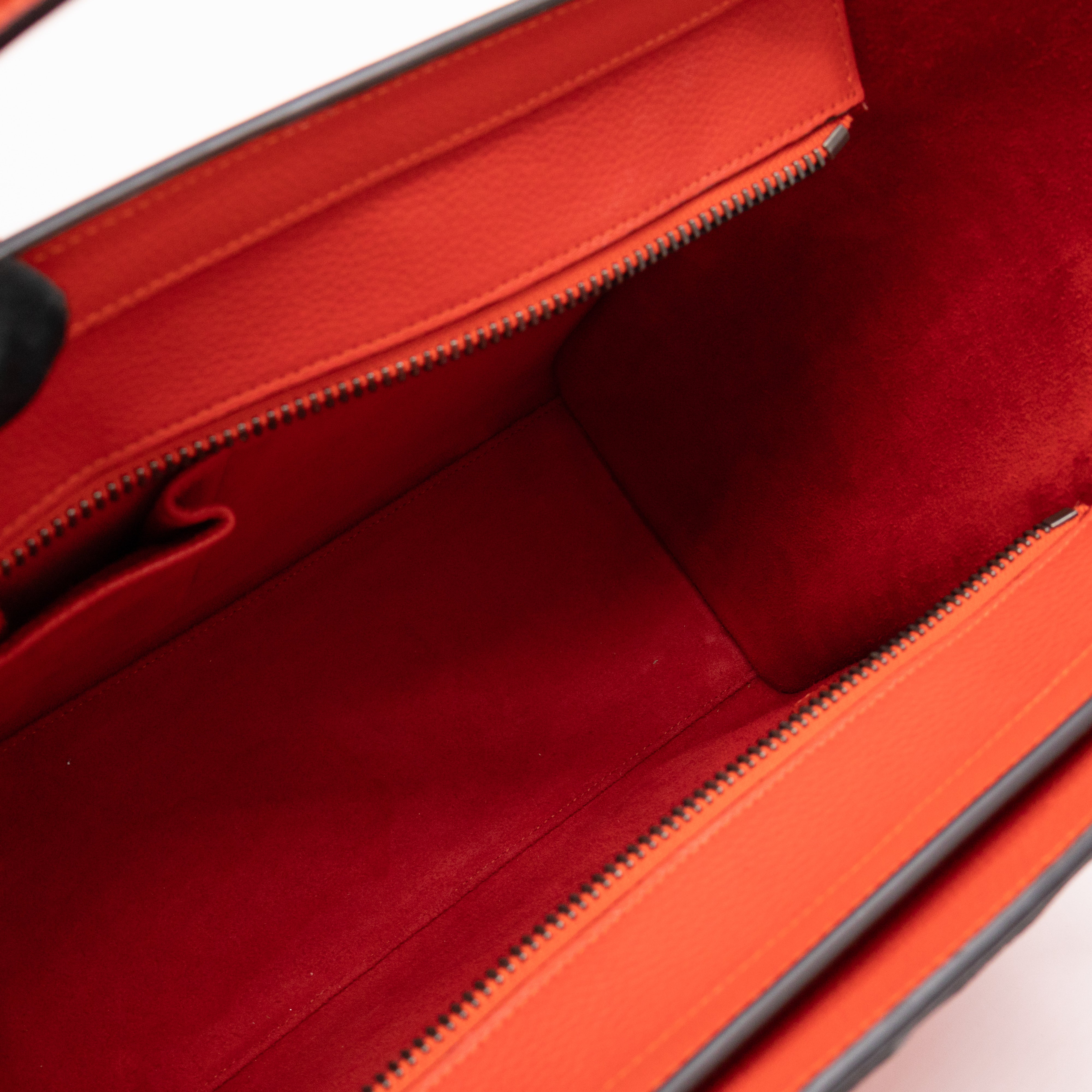 Micro Luggage Orange Leather