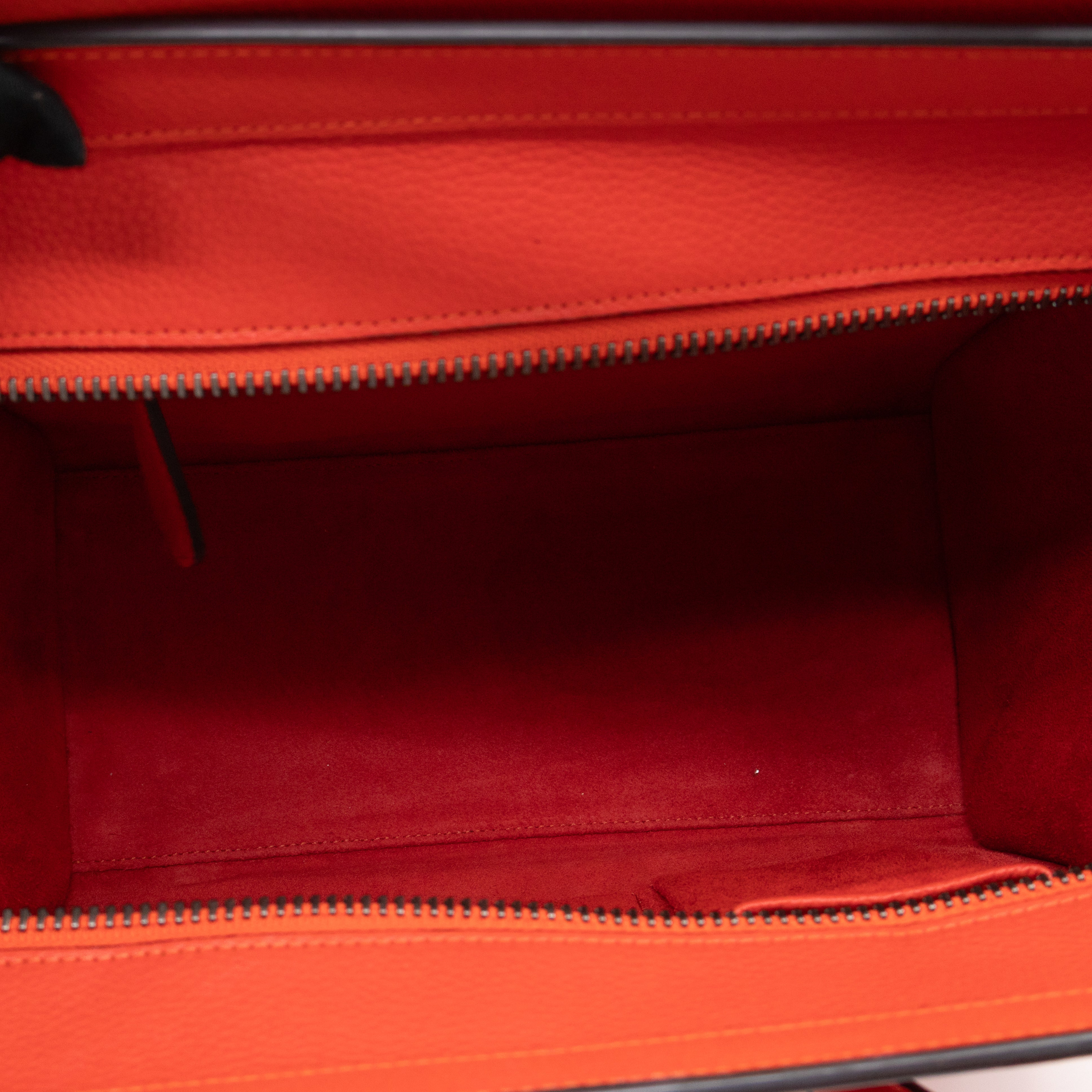 Micro Luggage Orange Leather
