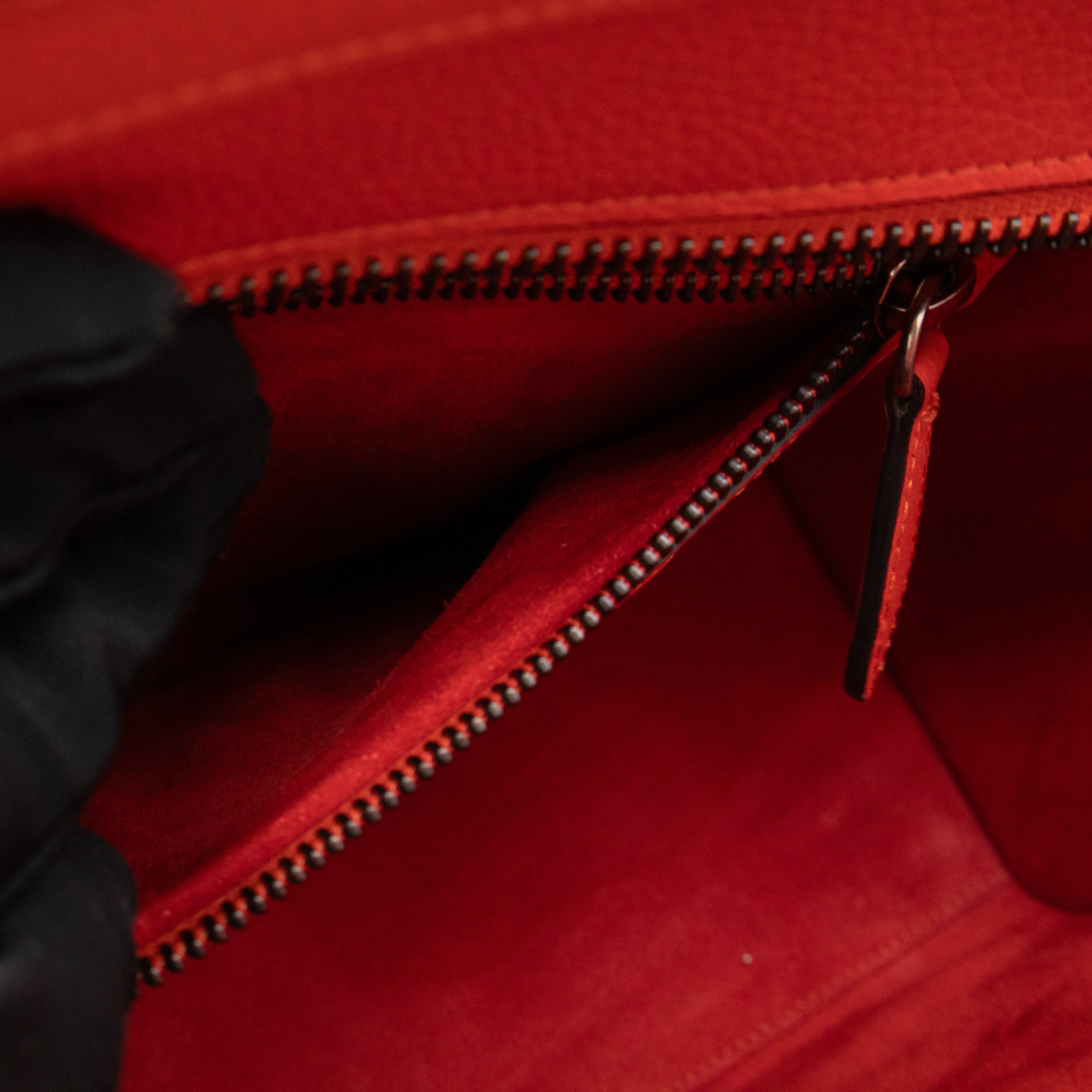 Micro Luggage Orange Leather