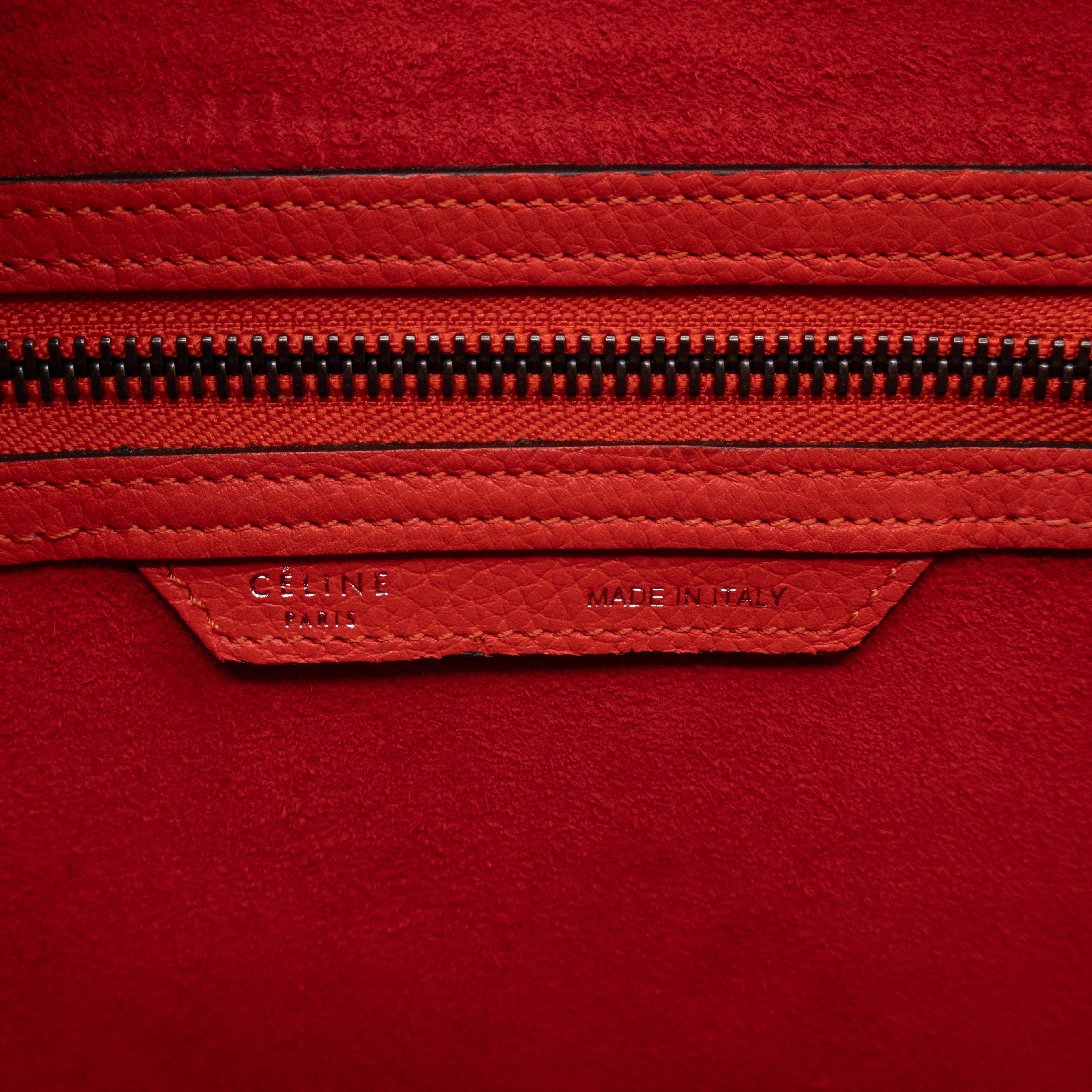 Micro Luggage Orange Leather