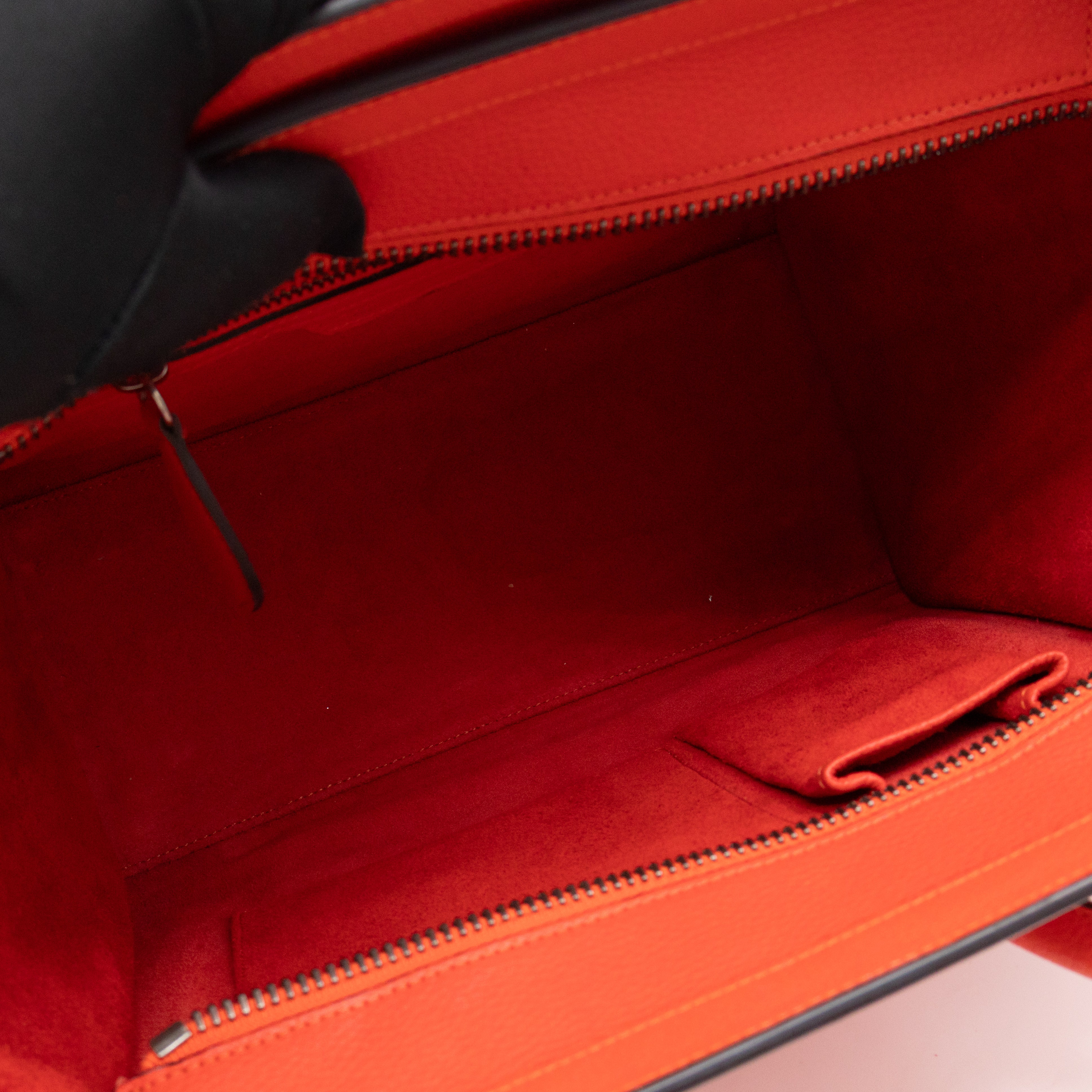 Micro Luggage Orange Leather
