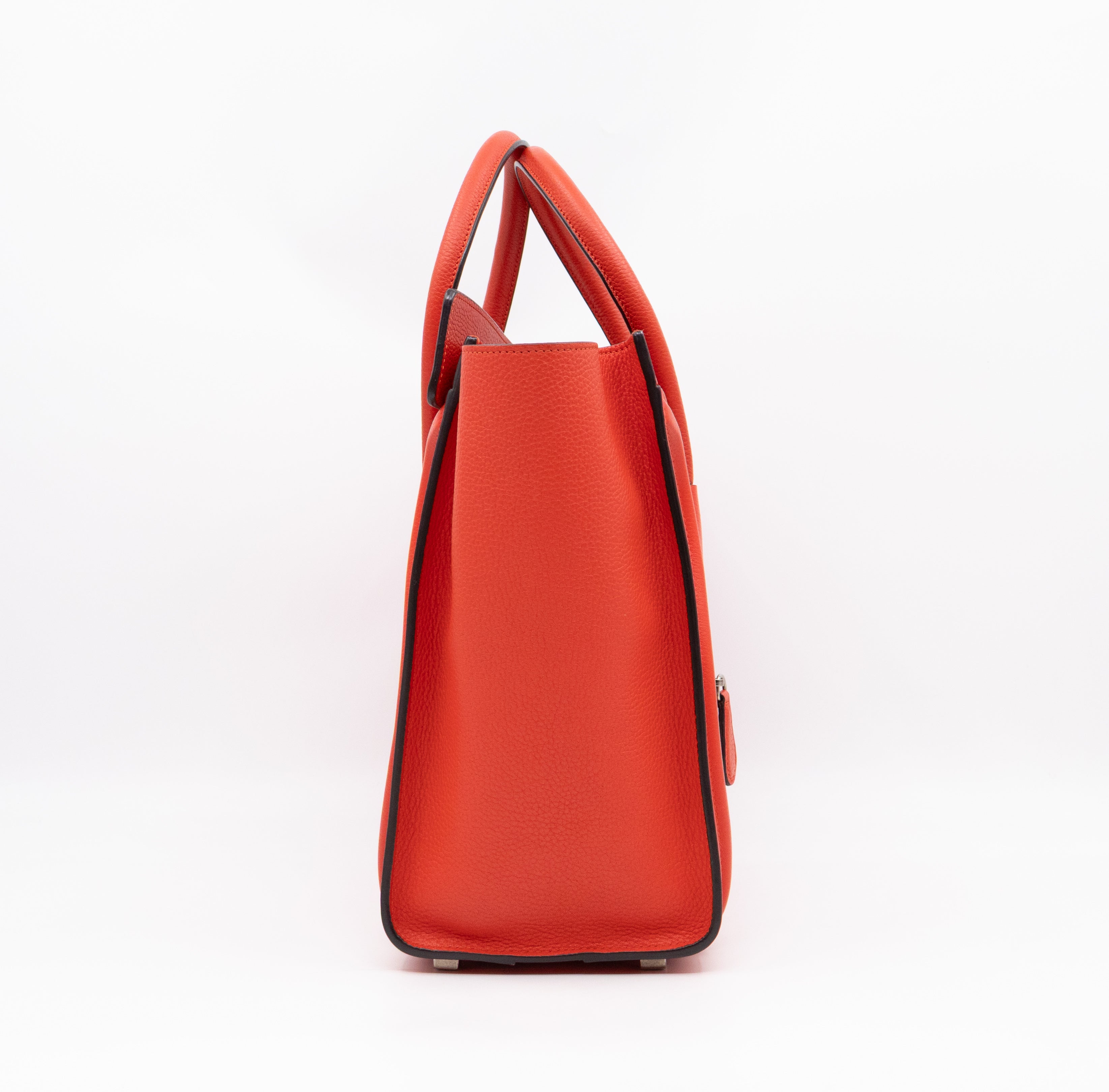 Micro Luggage Orange Leather