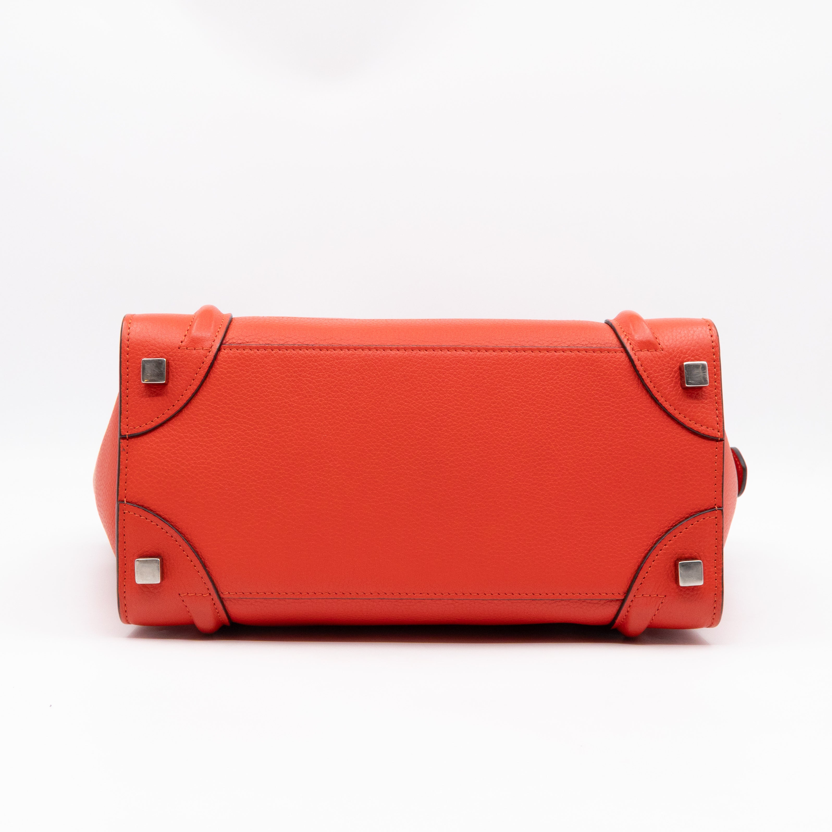 Micro Luggage Orange Leather