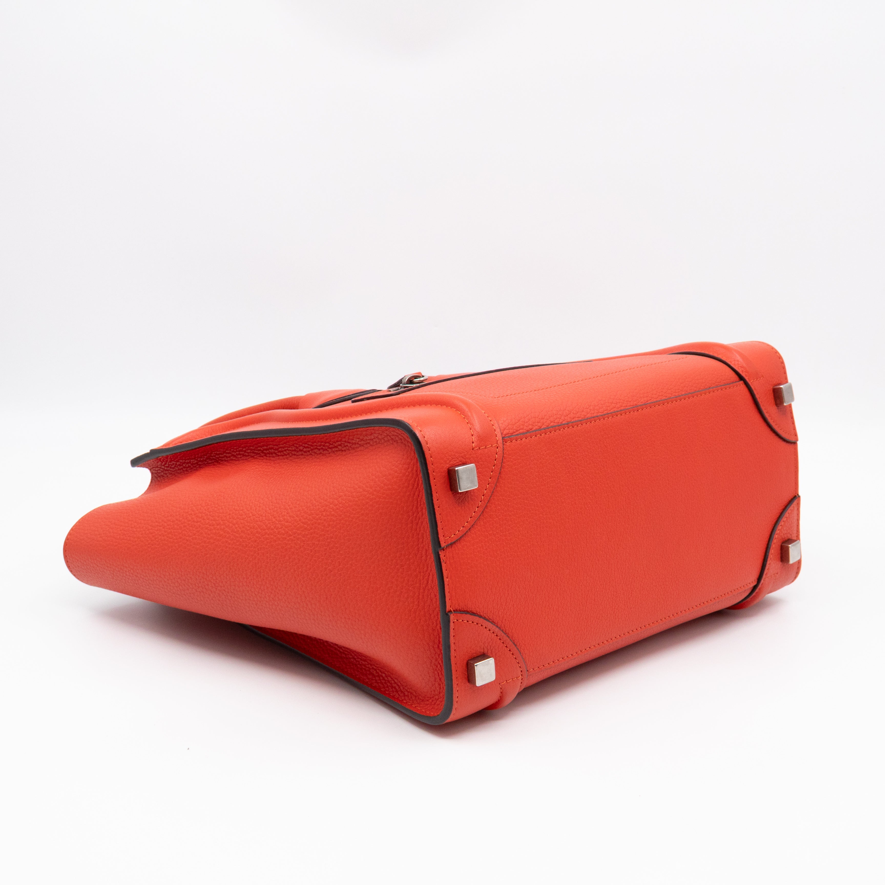 Micro Luggage Orange Leather