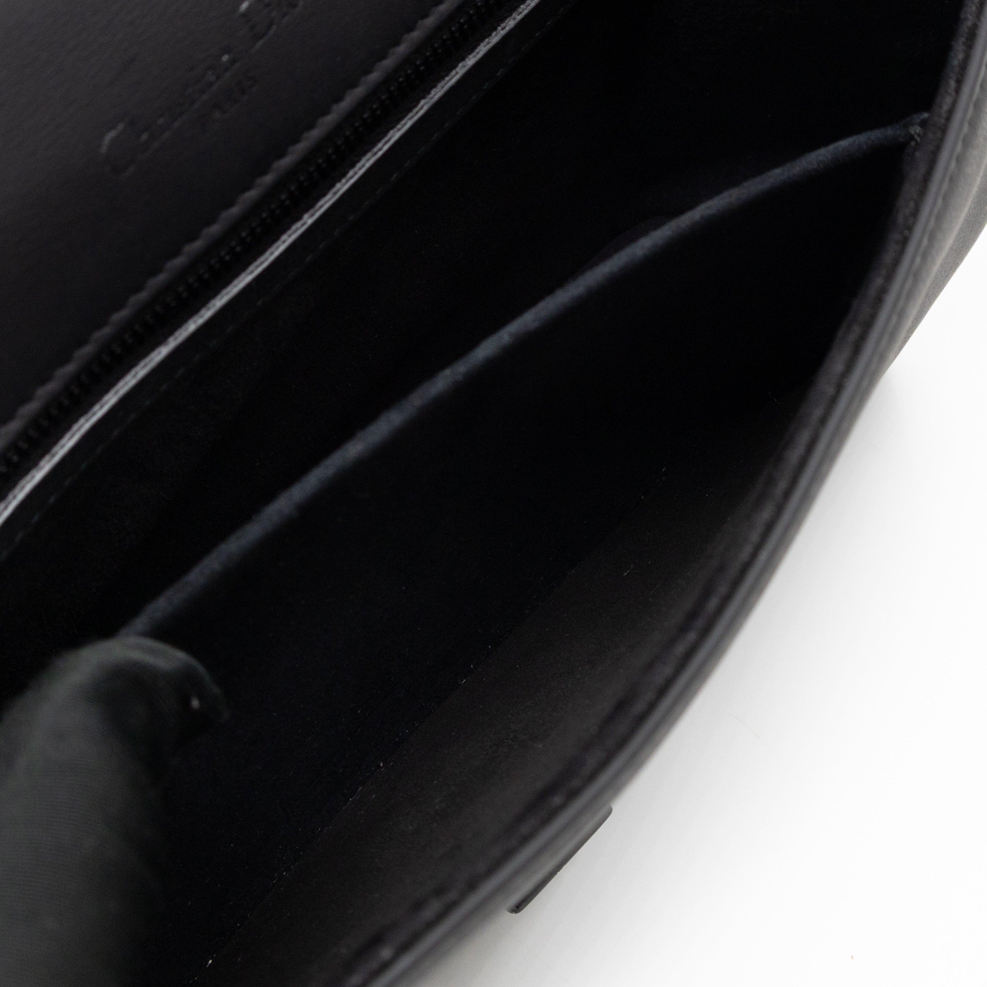 Diorama Medium Flap Bag Black Studded Matte Leather