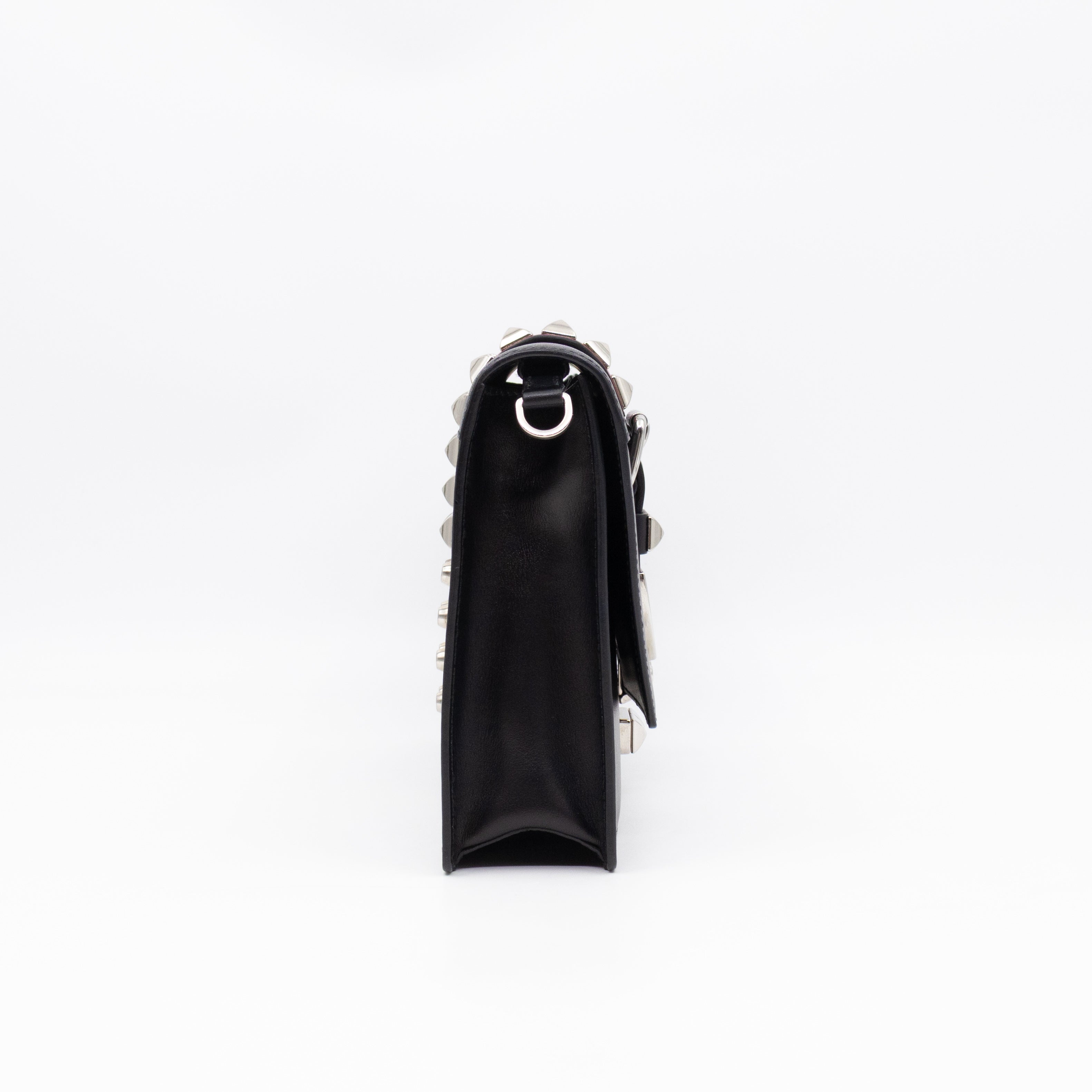 Elektra Studded Small Crossbody Bag Black Leather