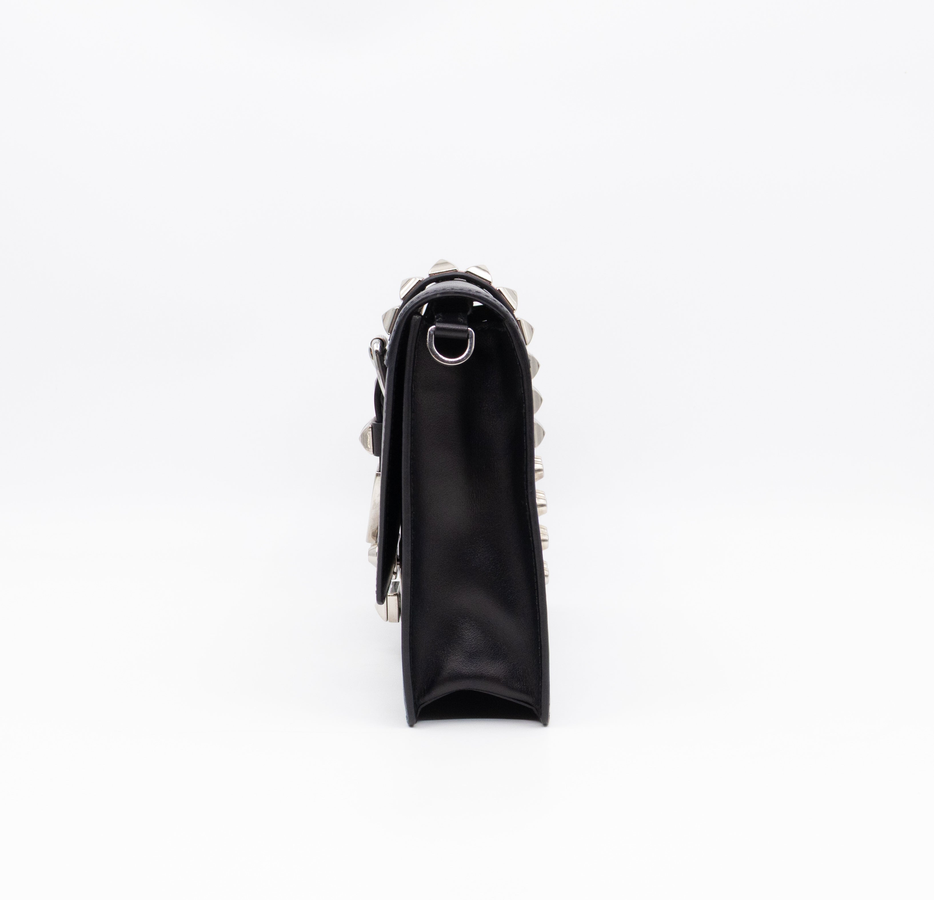 Elektra Studded Small Crossbody Bag Black Leather