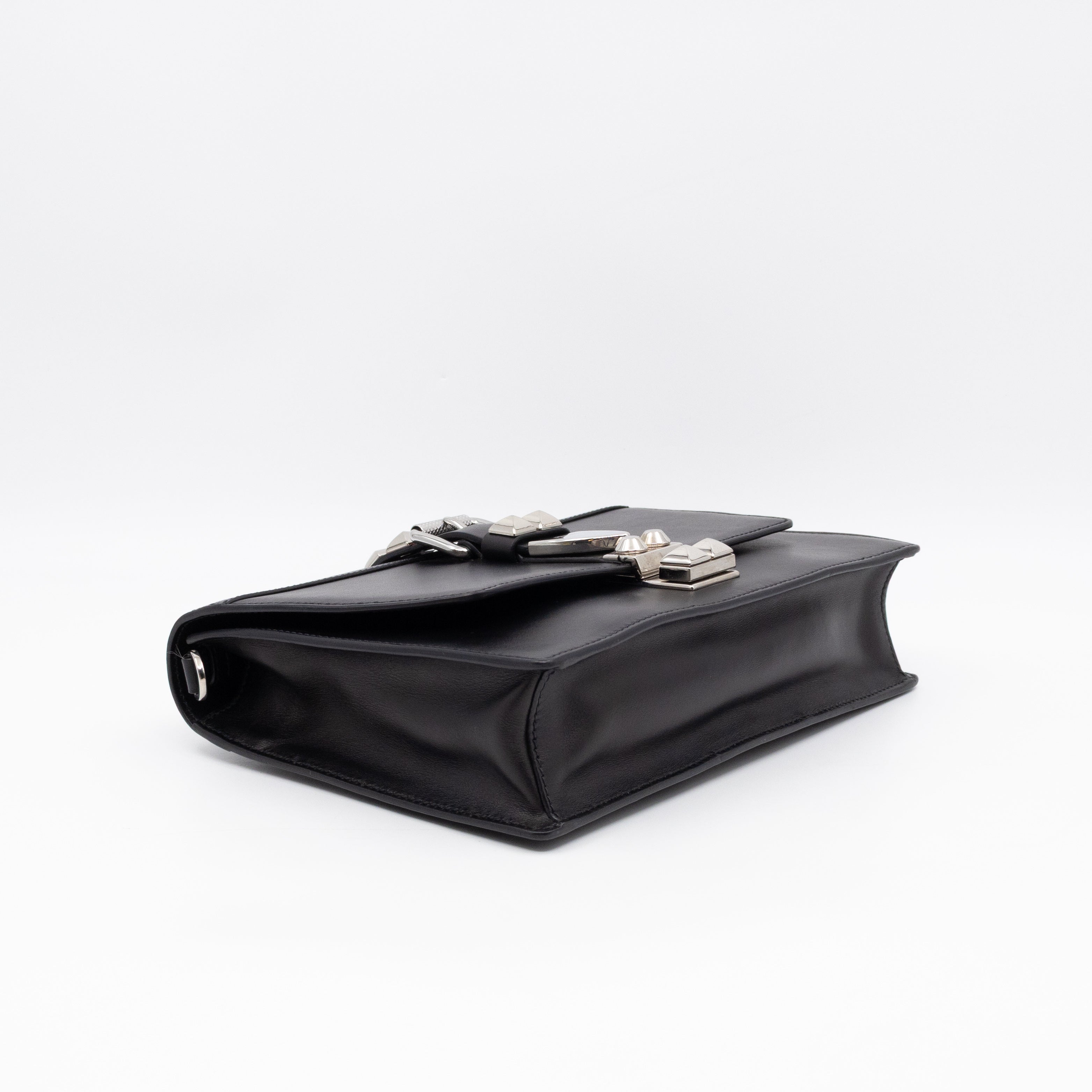 Elektra Studded Small Crossbody Bag Black Leather