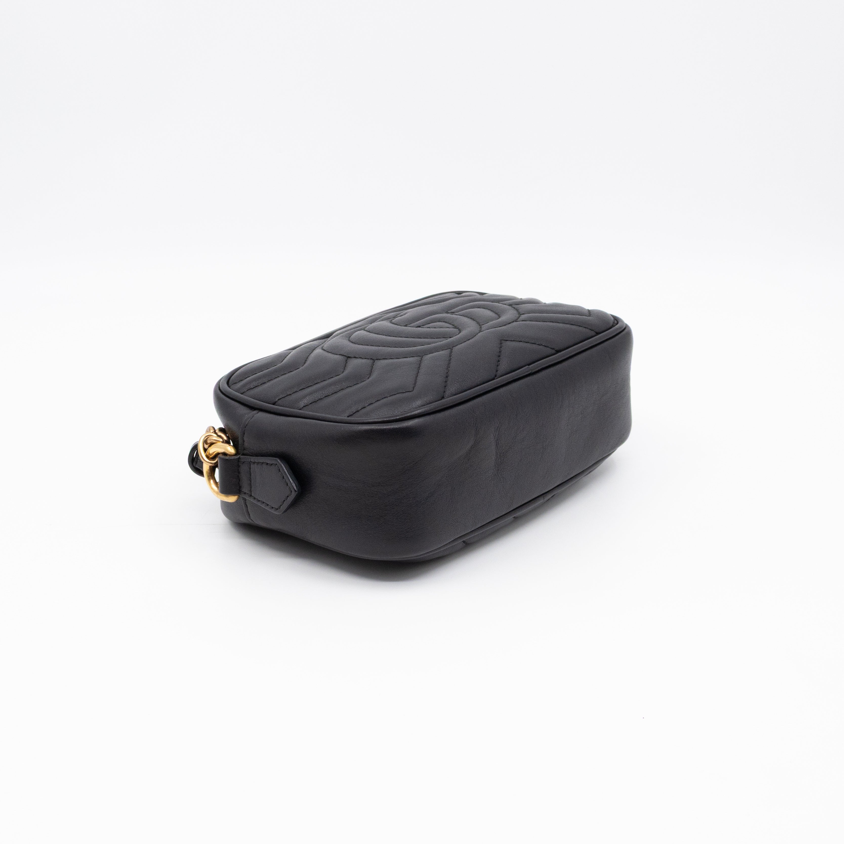 GG Marmont Mini Black Matelassé Leather
