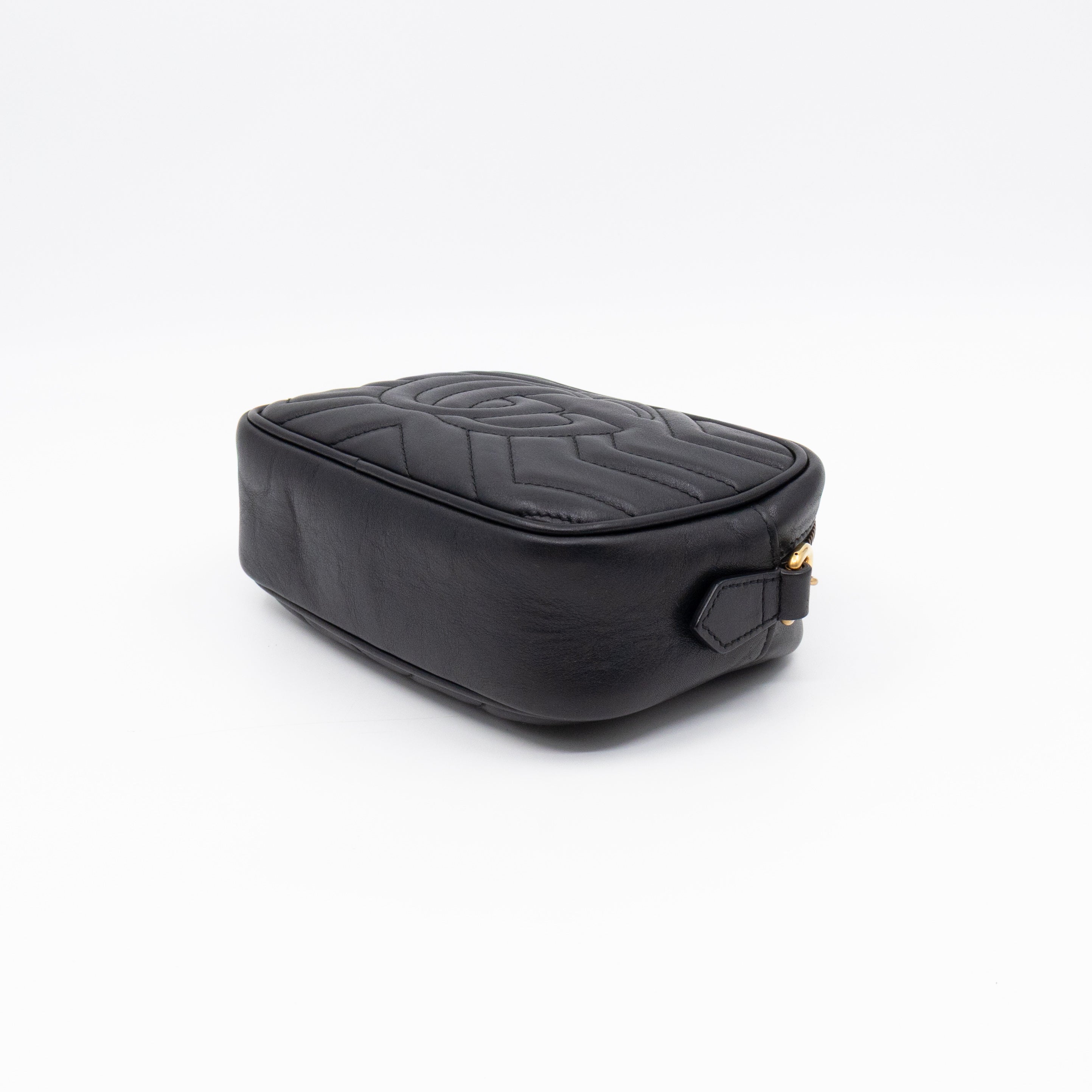 GG Marmont Mini Black Matelassé Leather