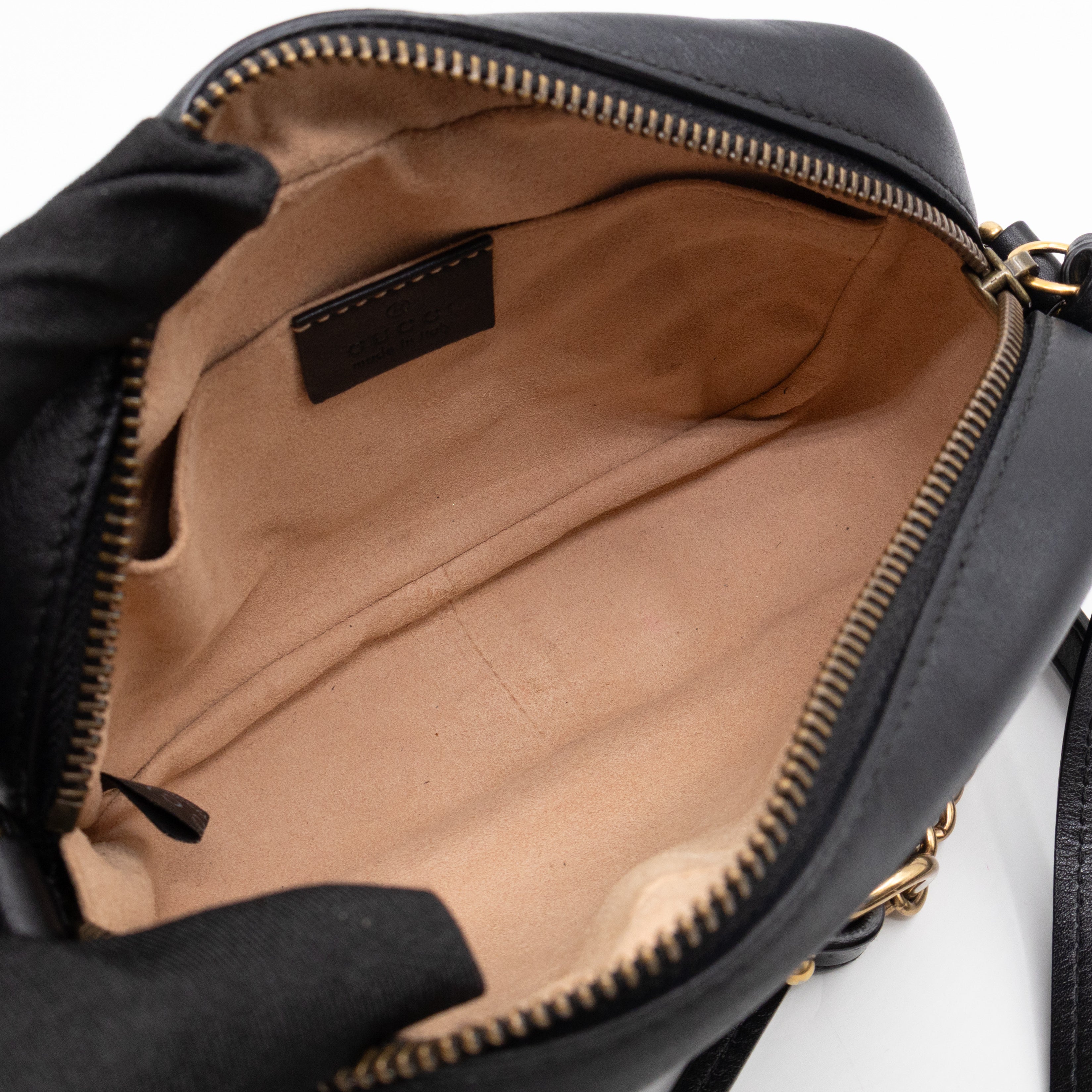 GG Marmont Mini Black Matelassé Leather